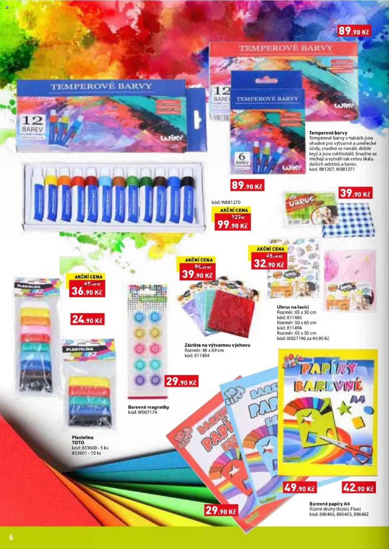 Wiky katalog - Škola 2025 od 04.08.2025 | Strana: 6 | Produkty: Magnetky, Zástěra, Ubrus, Barvy