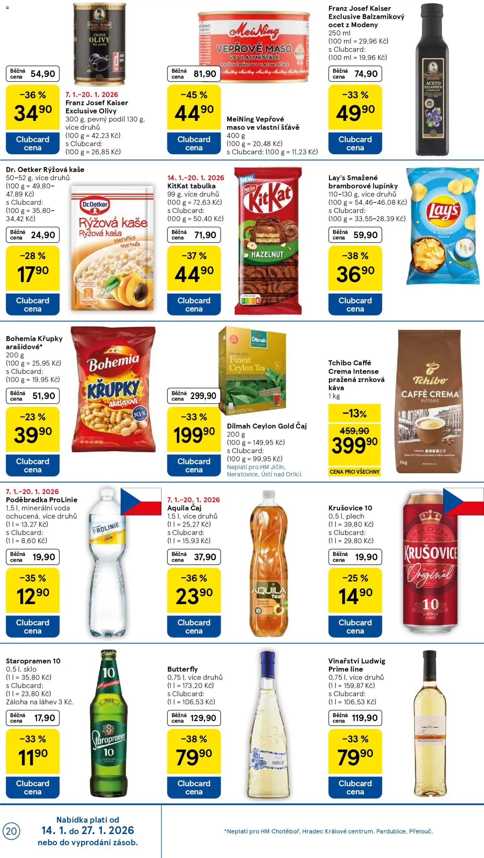 Tesco leták - Hypermarket od 14.01.2026 | Strana: 20 | Produkty: Ocet, Rýžová kaše, Balzamikový ocet, Zrnková káva