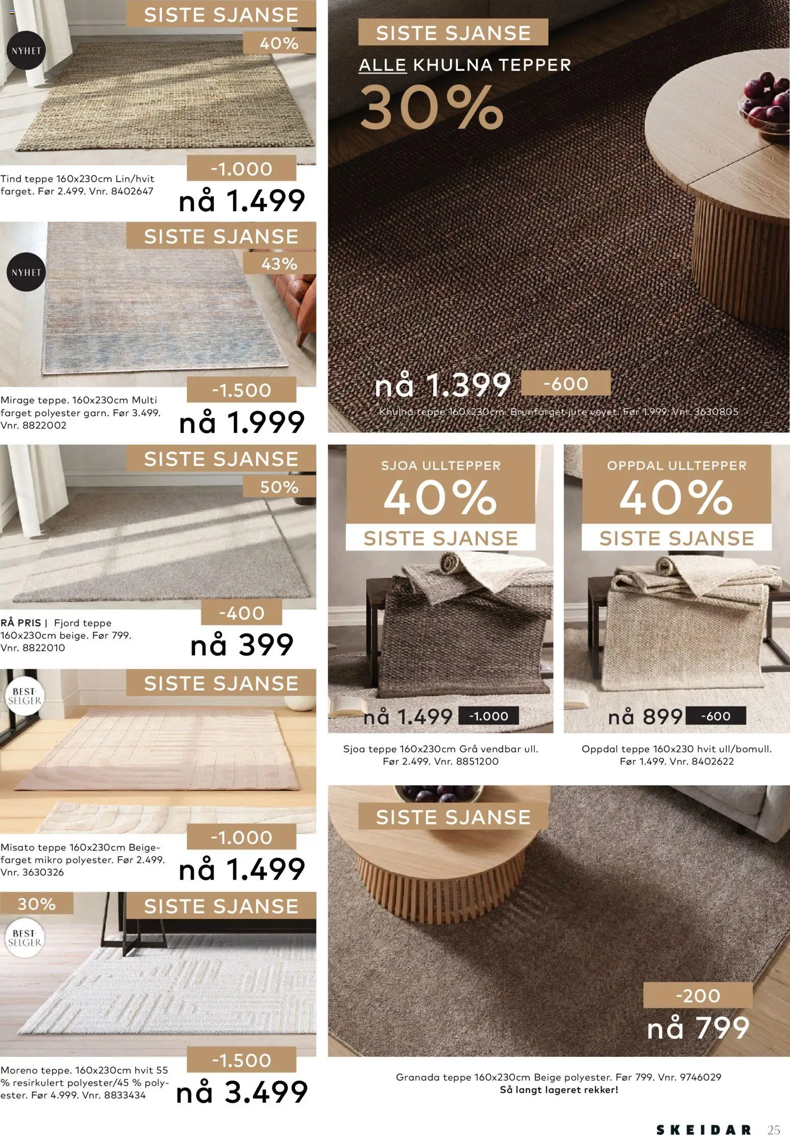 {H1} | Side: 25 | Produkter: Teppe