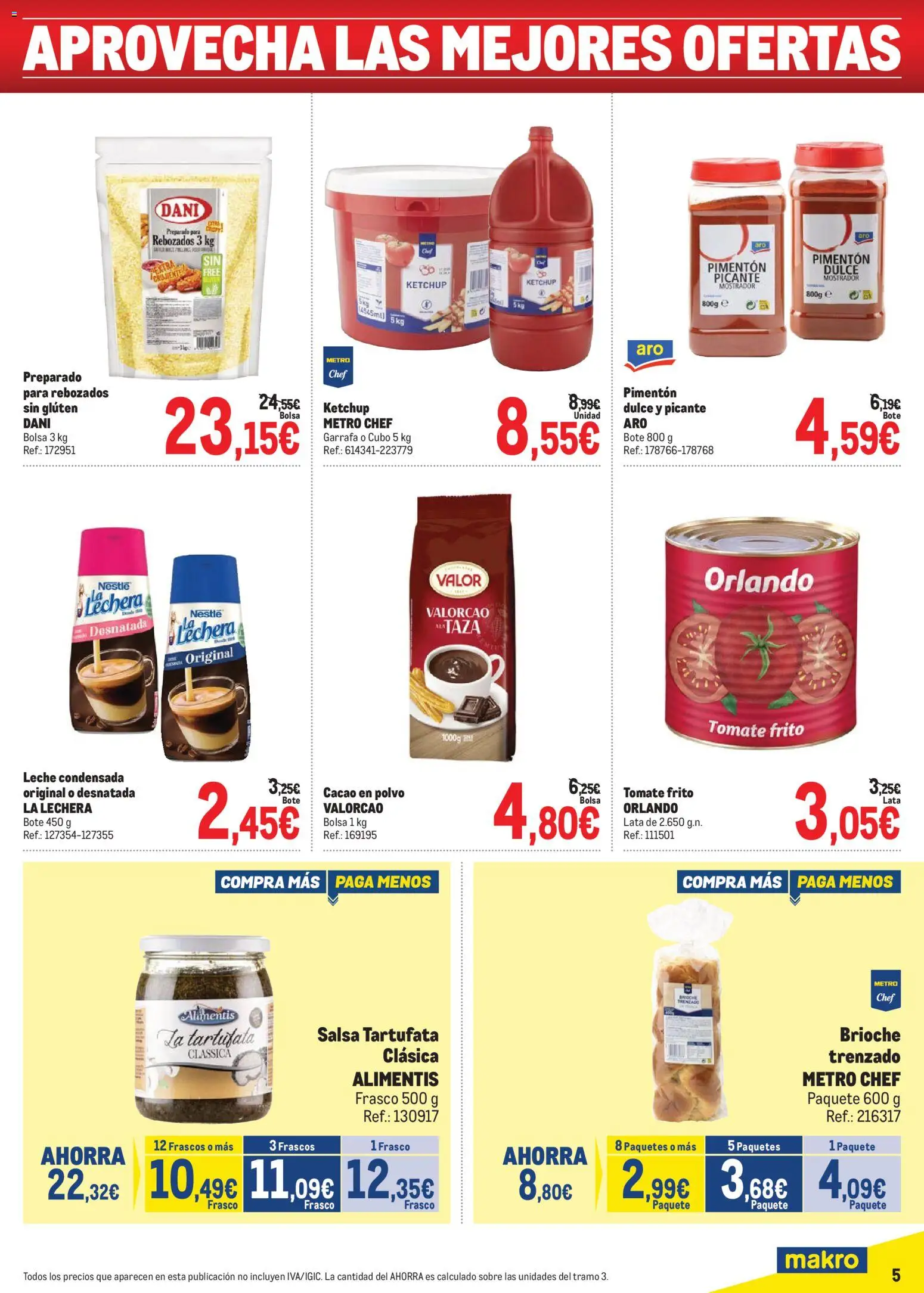 Makro Precios Sur II │ válido desde el 06.04.2026 | Página: 5 | Productos: Polvo, Leche, Φαρίνα, Φρυγανιές σικάλεως