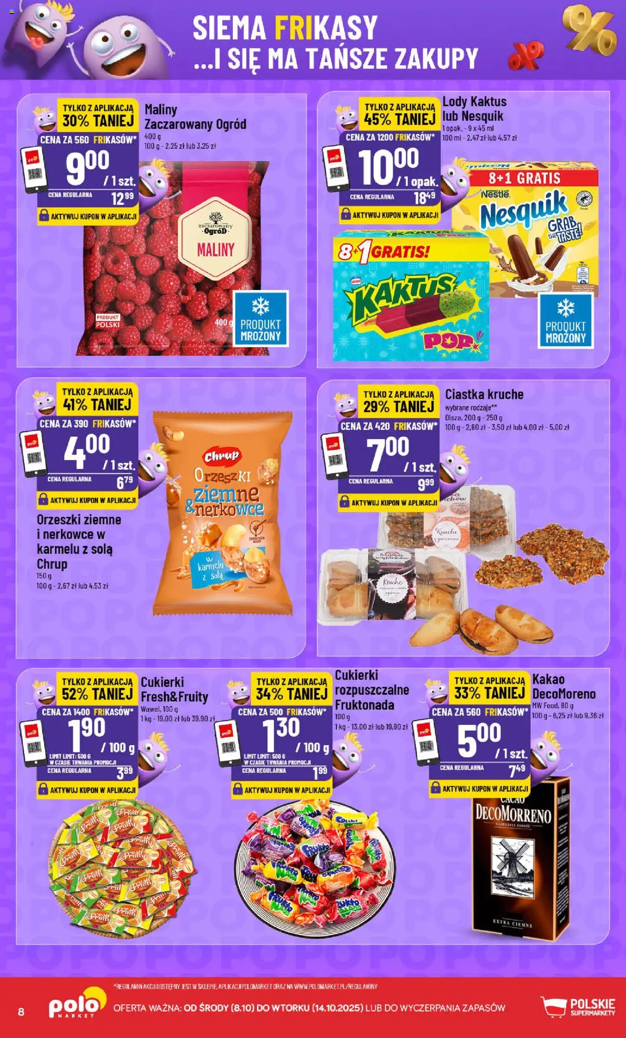 POLOmarket Gazetka - Frikasowe Hity od 08.10.2025 | Strona: 8 | Produkty: Ciastka kruche, Ciastka, Lody Kaktus, Lody