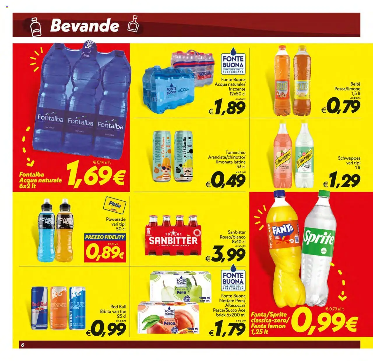 Volantino SuperConveniente del 12.08.2025 | Pagina: 6 | Prodotti: Limonata, Pompelmo, Lime, Red Bull