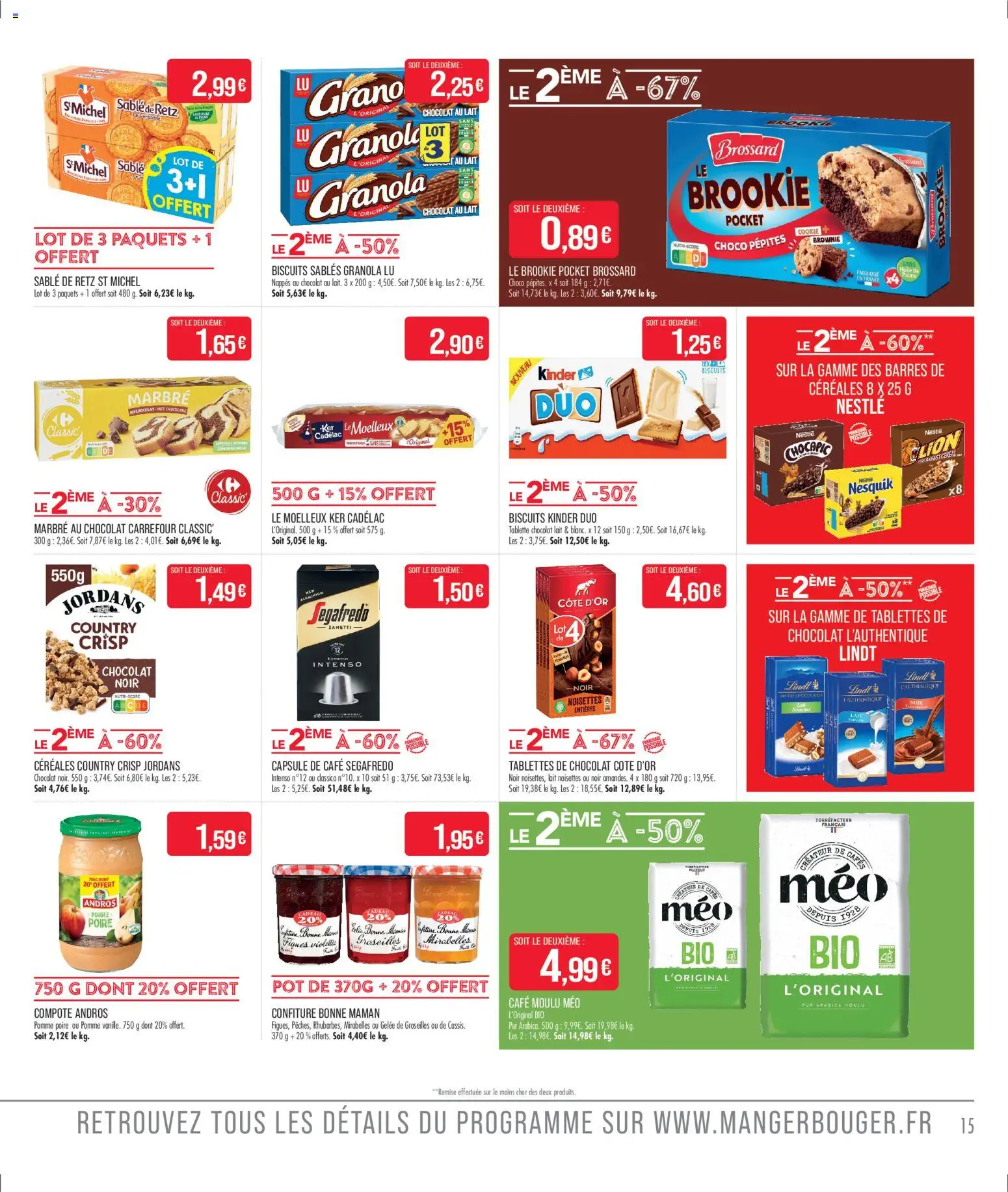 {H1} | Page: 15 | Produits: Pomme, Noisettes, Lindt, Biscuits