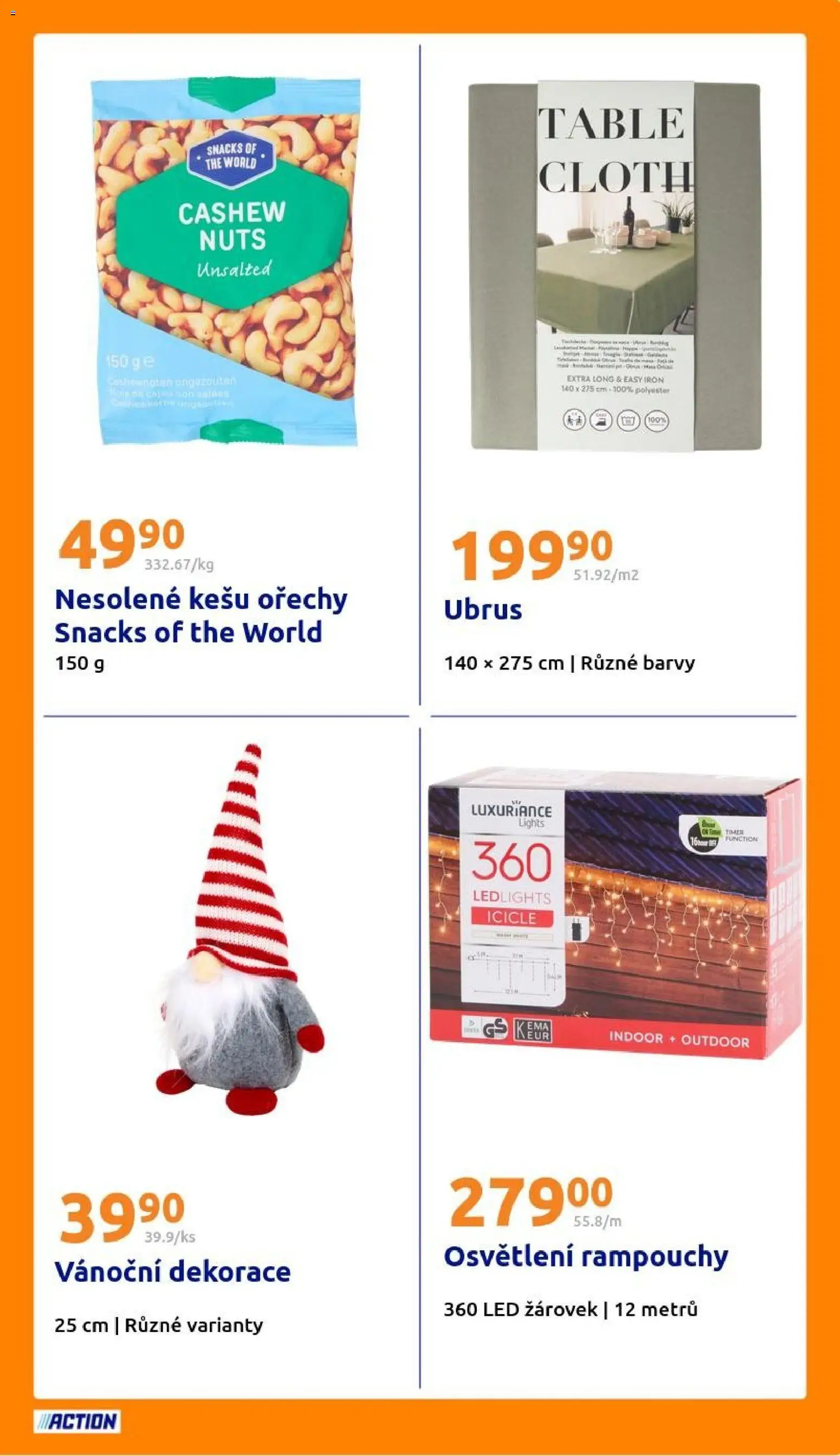 Action leták od 10.12.2025 | Strana: 31 | Produkty: Kešu ořechy, Ořechy, Vánoční dekorace, LED