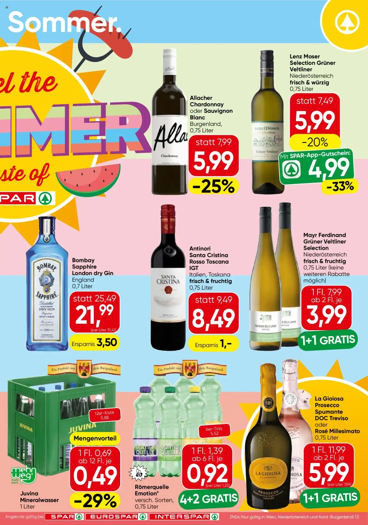 Spar Flugblatt - Niederösterreich gültig ab 14.08.2025 | Seite: 13 | Produkte: Gin