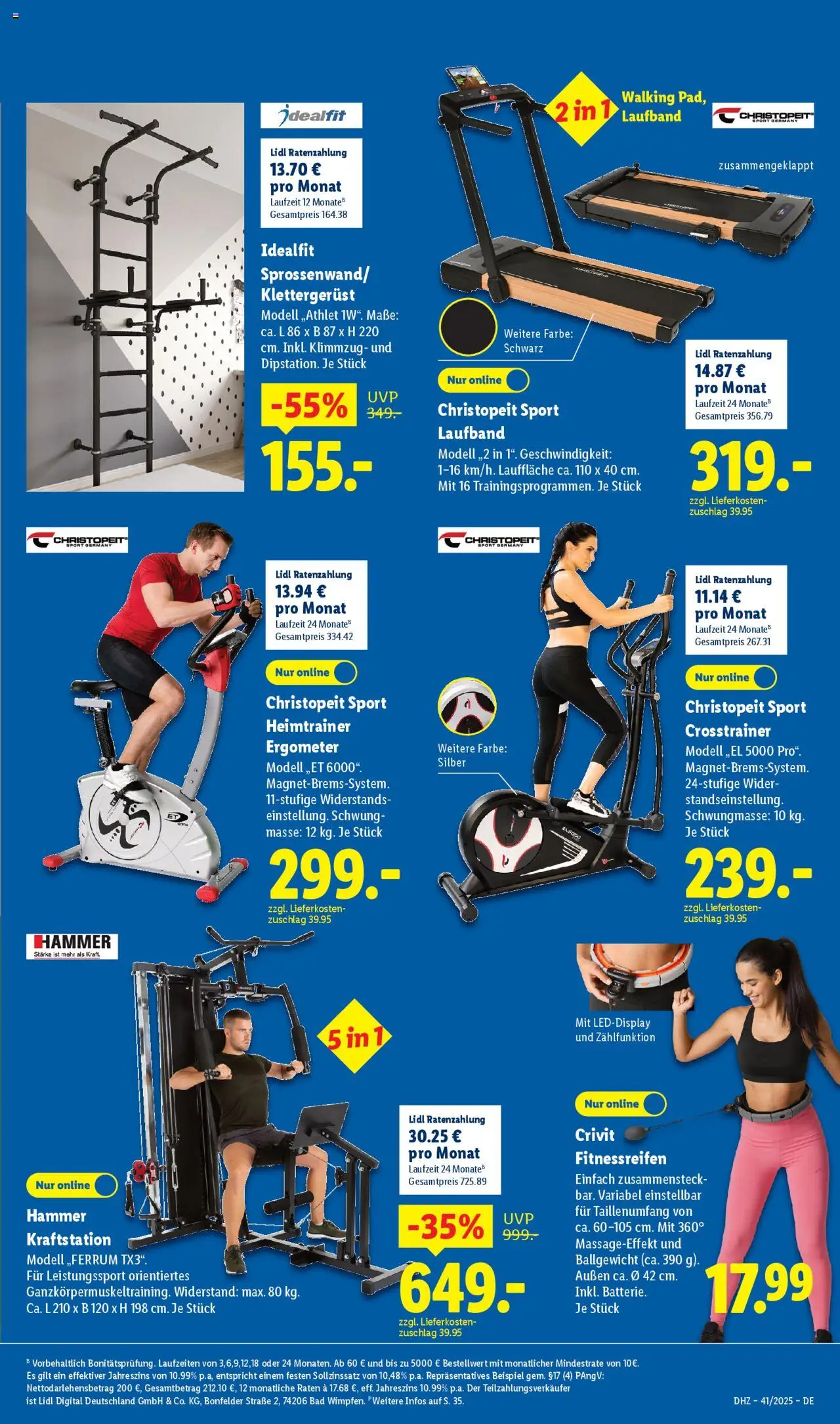 Lidl Prospekt Gundelsheim – gültig ab 06.10.2025 | Seite: 29 | Produkte: Walking, Laufband, Heimtrainer, Ergometer