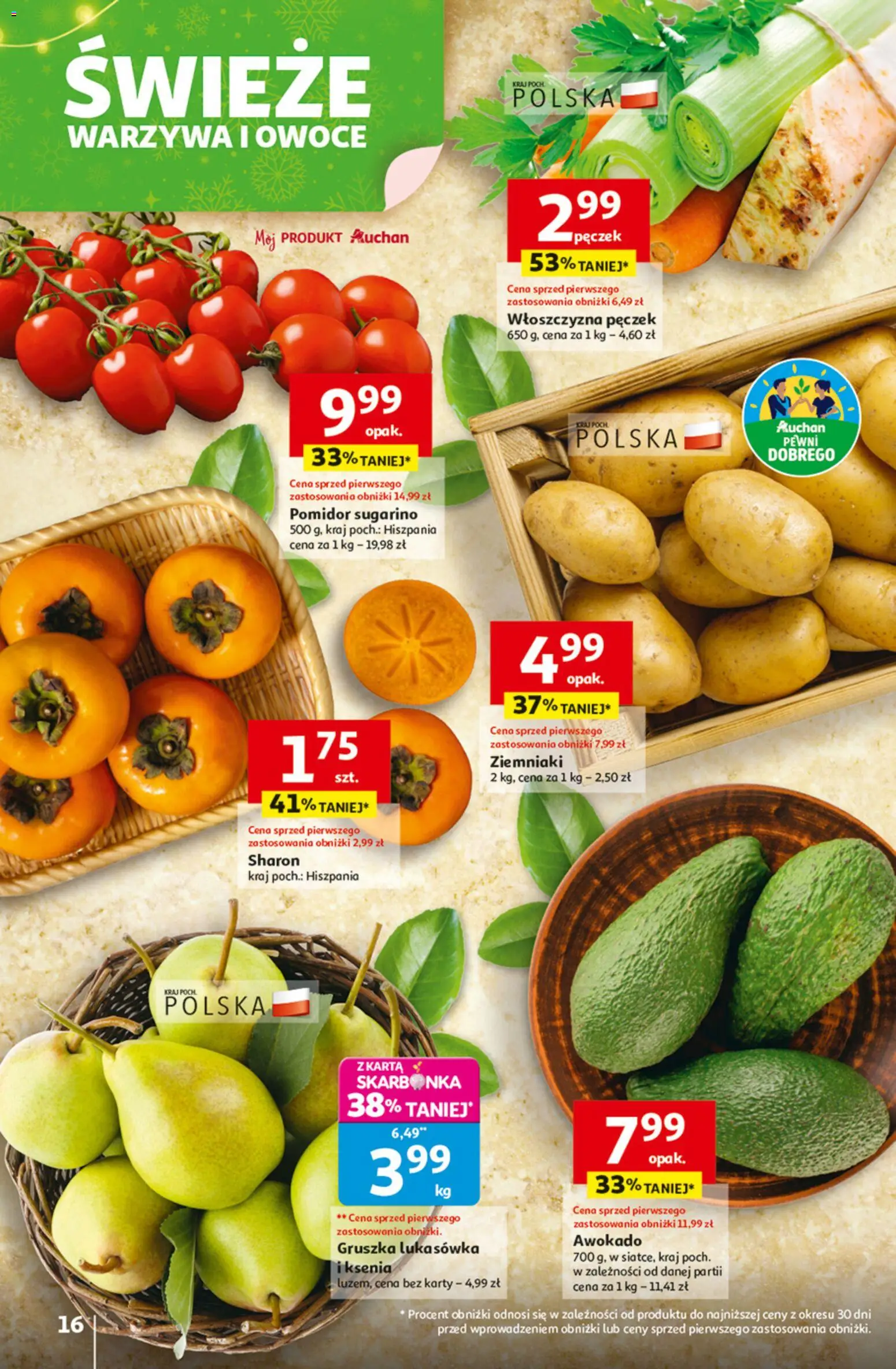 Auchan Black Friday od 20.11.2025 | Strona: 16 | Produkty: Karta, Gruszka, Ziemniaki, Warzywa