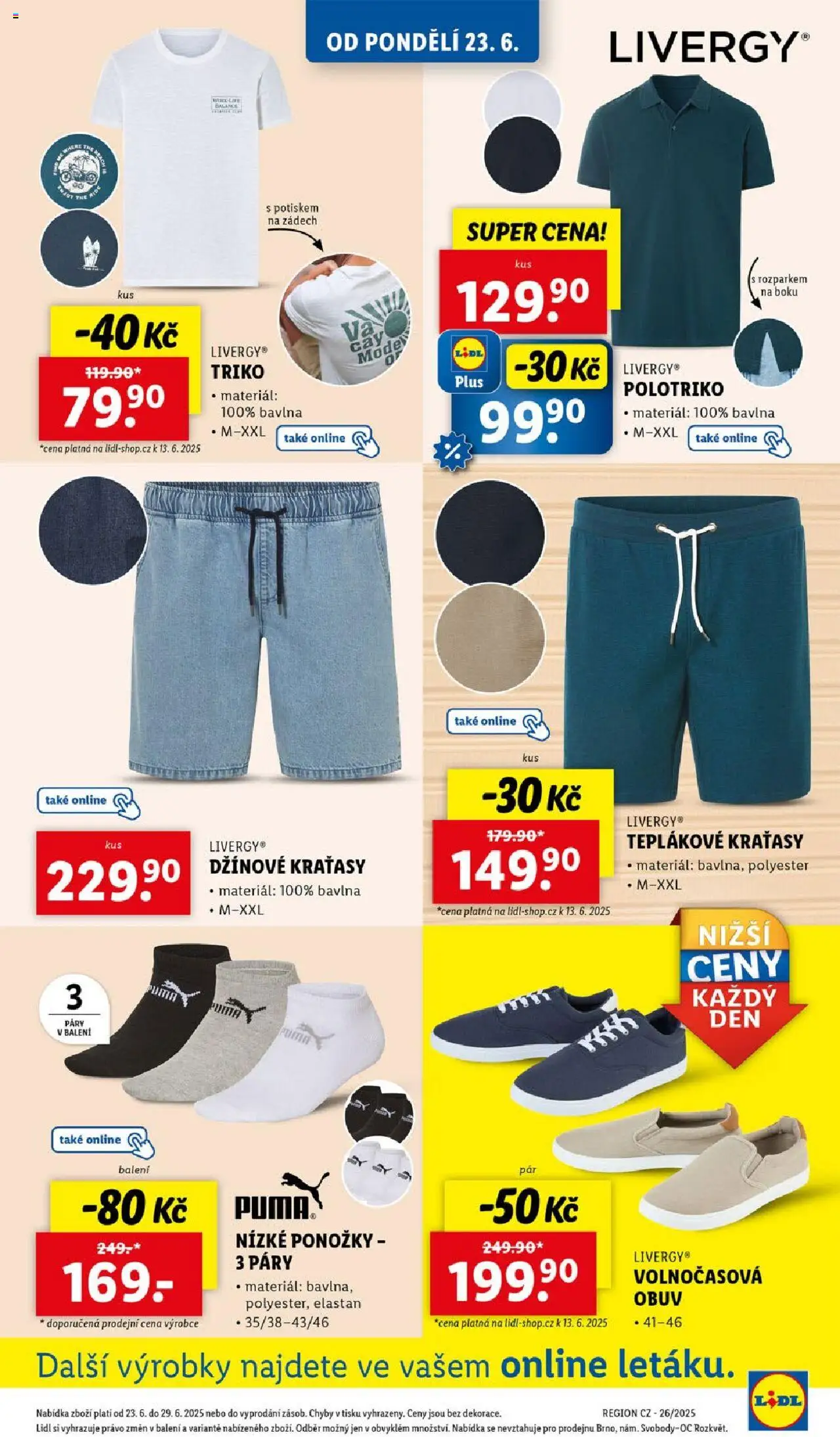 Lidl leták od 23.06.2025 | Strana: 41 | Produkty: Kraťasy, Ponožky, Obuv