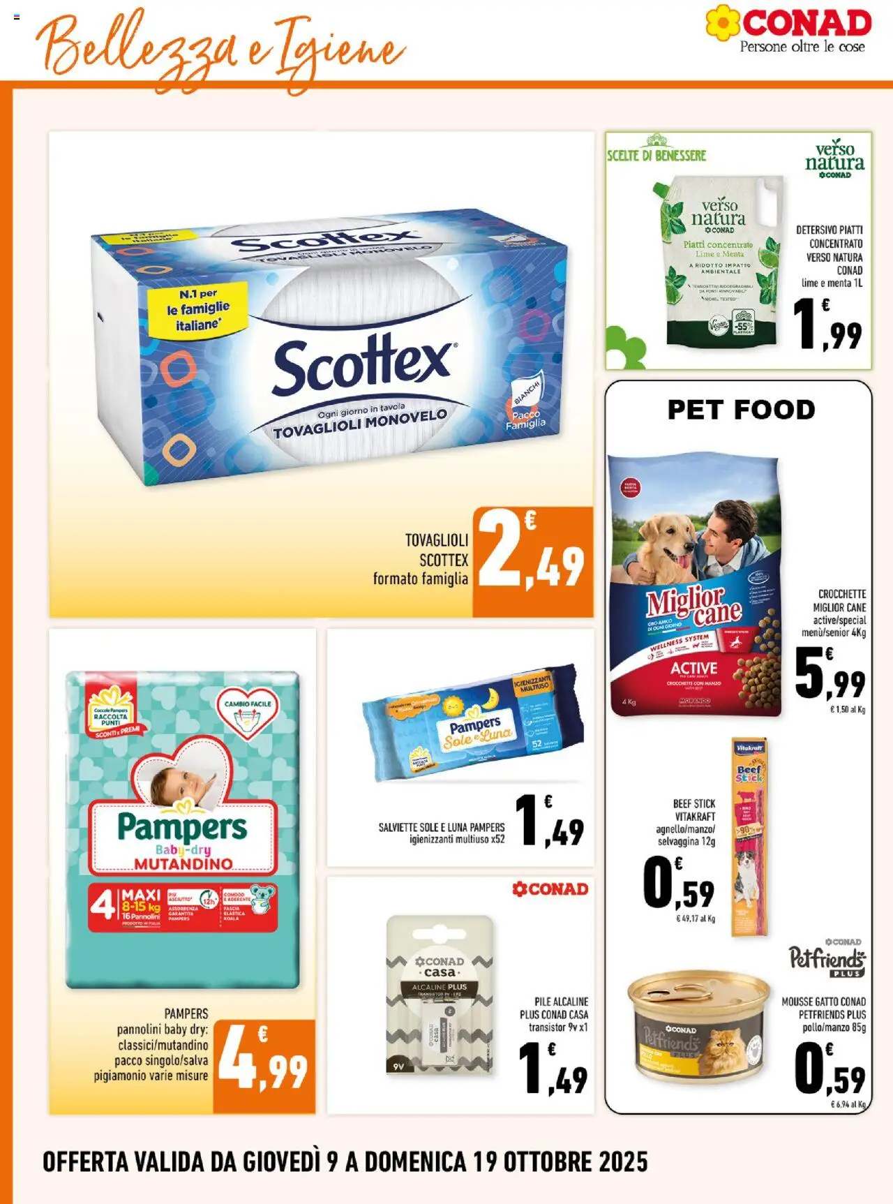 Volantino Conad del 09.10.2025 | Pagina: 12 | Prodotti: Lime, Crocchette, Crocchette cane, Menta