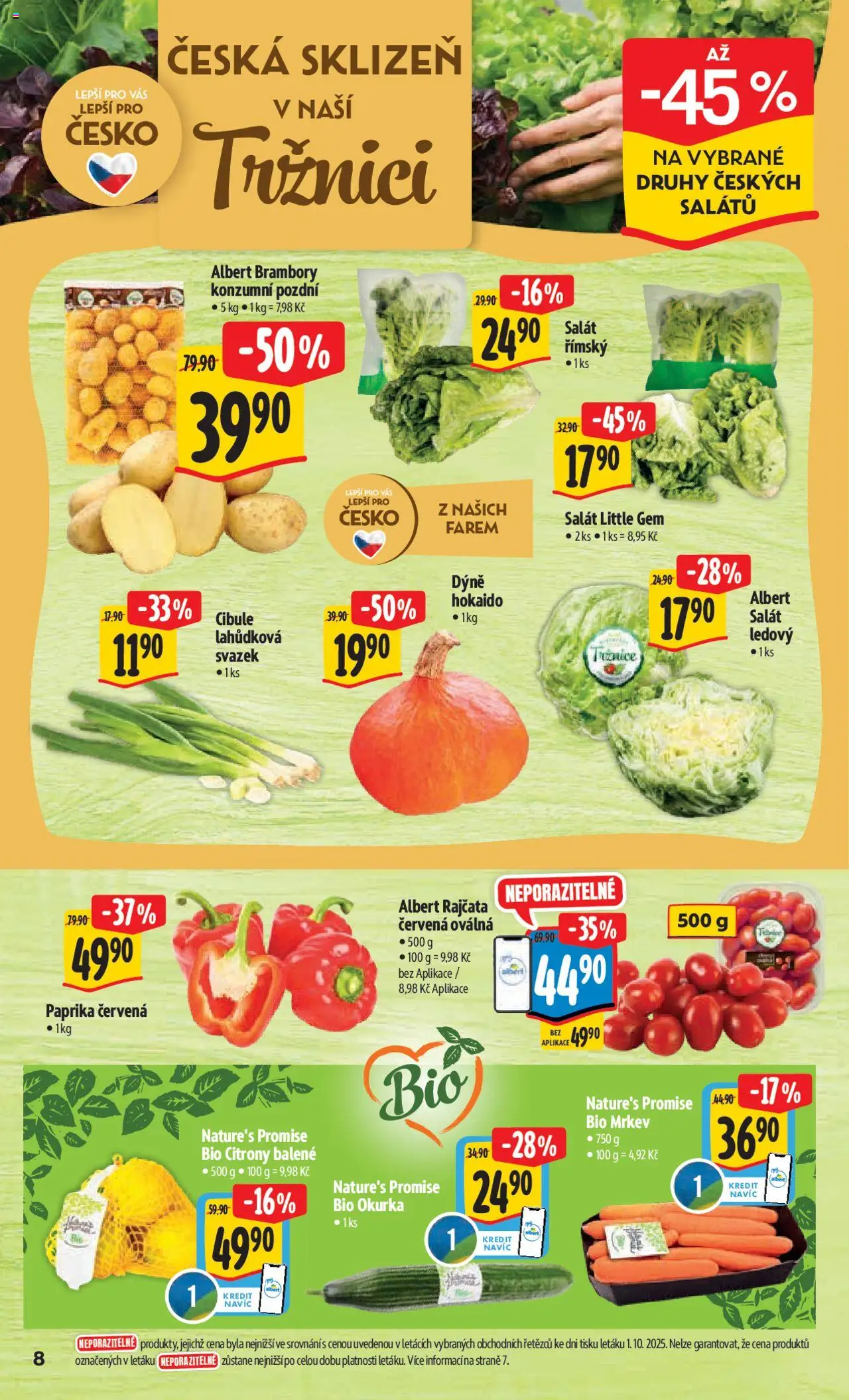 Albert leták - Hypermarket od 08.10.2025 | Strana: 13 | Produkty: Bio mrkev, Citróny, Paprika červená, Dýně