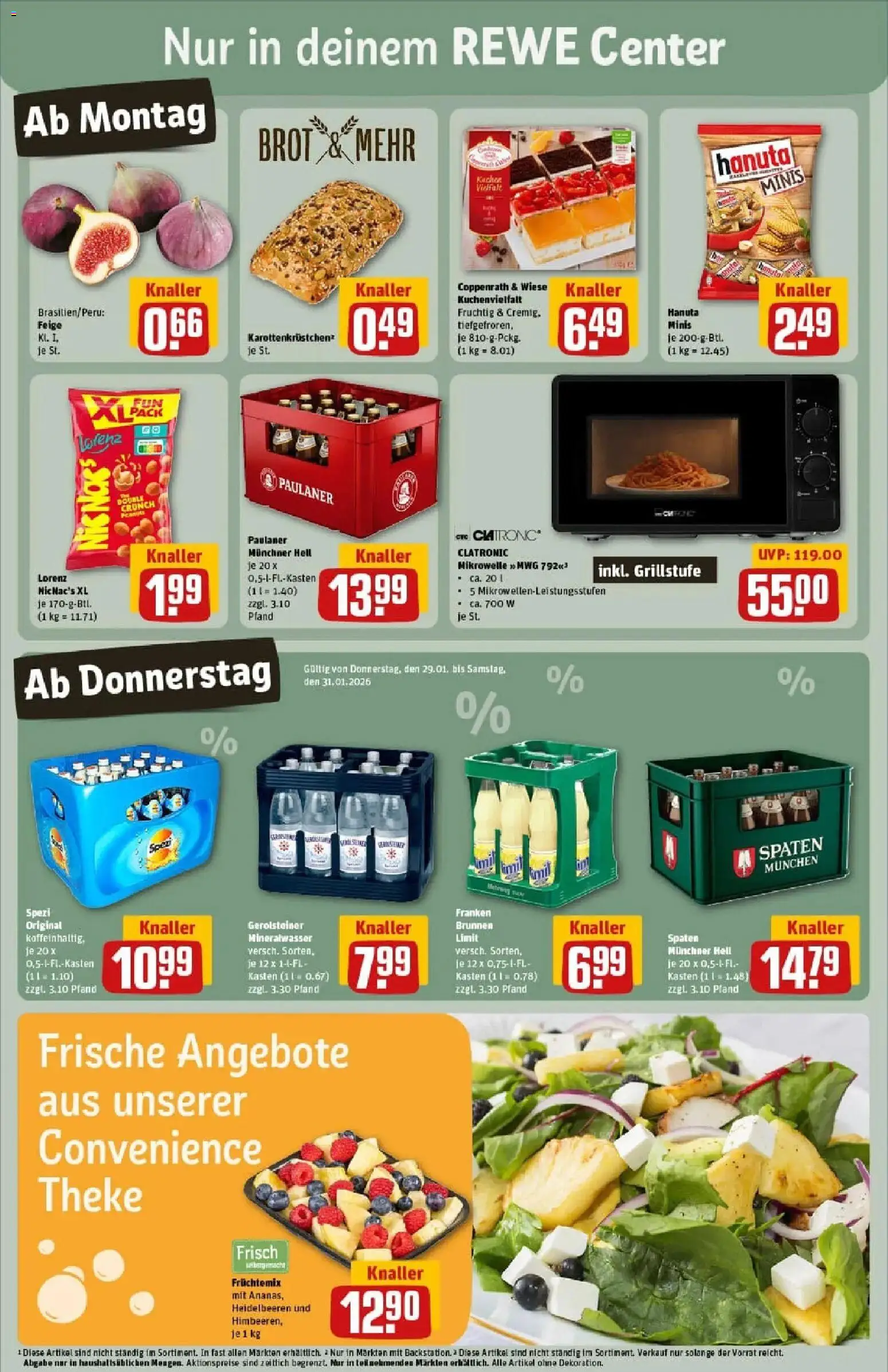 Rewe prospekt Ingolstadt	 – gültig ab 26.01.2026 | Seite: 3 | Produkte: Mikrowelle, Theke, Heidelbeeren, Brot