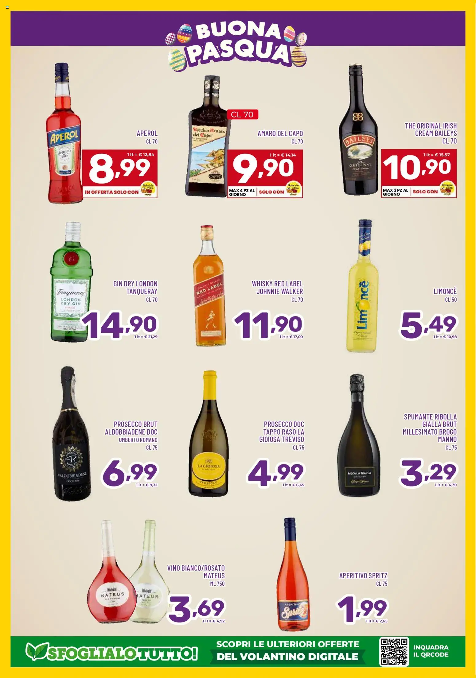 Volantino Il Centesimo del 27.03.2026 | Pagina: 4 | Prodotti: Prosecco, Whisky, Vino, Aperitivo