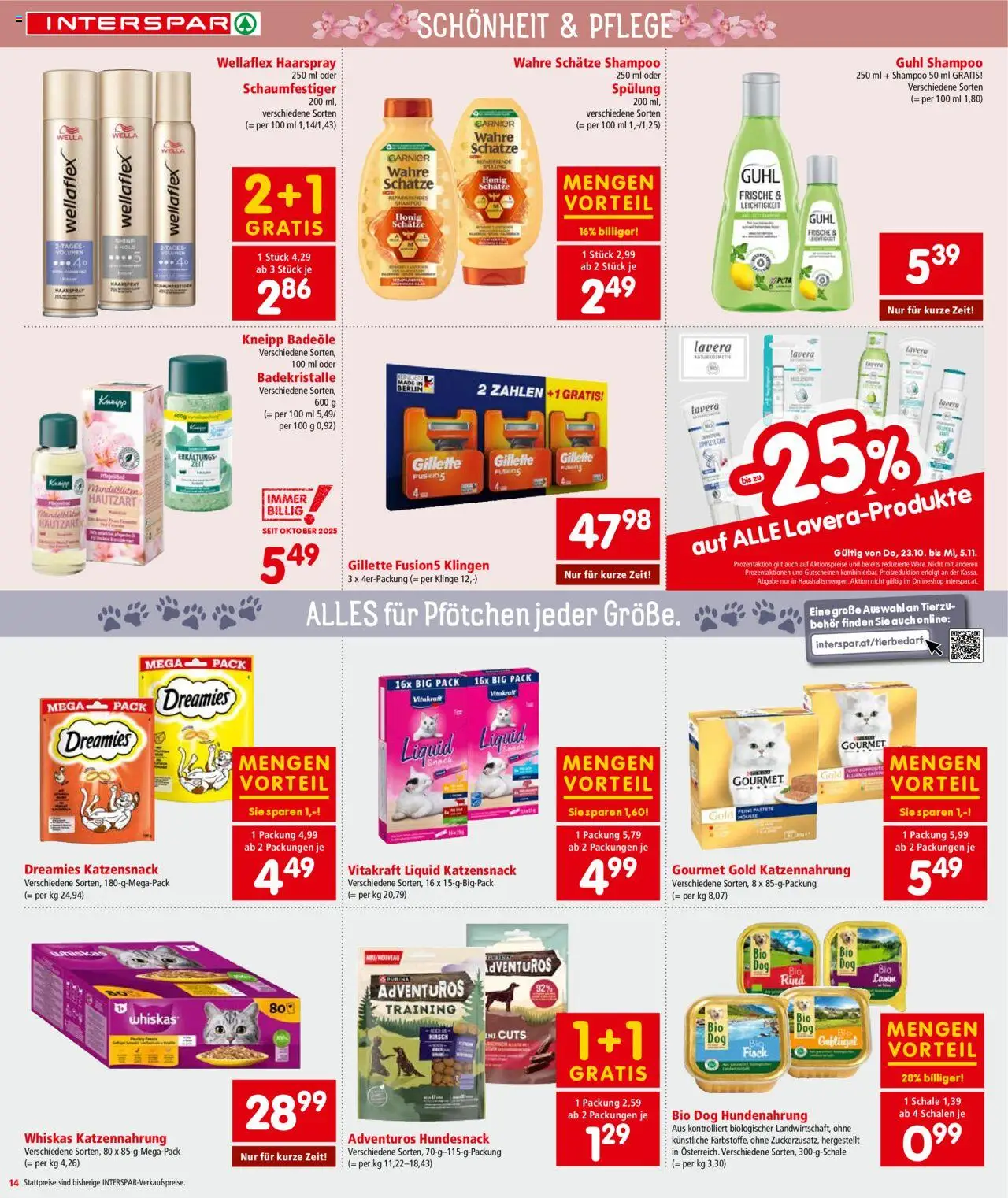Interspar Flugblatt - Osttirol gültig ab 23.10.2025 | Seite: 14 | Produkte: Shampoo, Spülung, Haarspray, Fisch