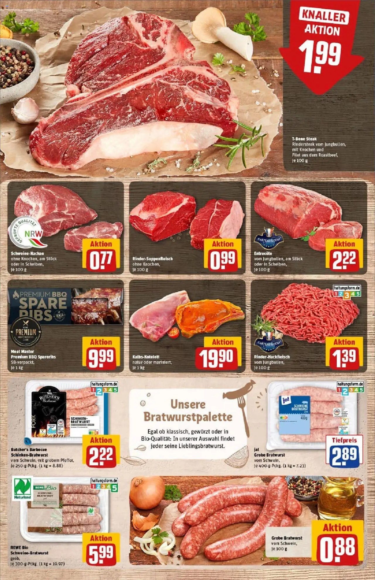 Rewe prospekt Euskirchen	 - gültig ab dem 27.07.2025 | Seite: 11 | Produkte: Bratwurst, Schweinenacken, Entrecote, Steak