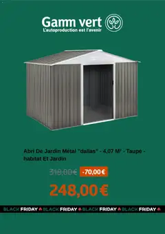 Gamm vert - Prévisualisation de Gamm vert Black Friday valide à partir de 30.10.2025 | Page: 6 | Produits: Abri de jardin