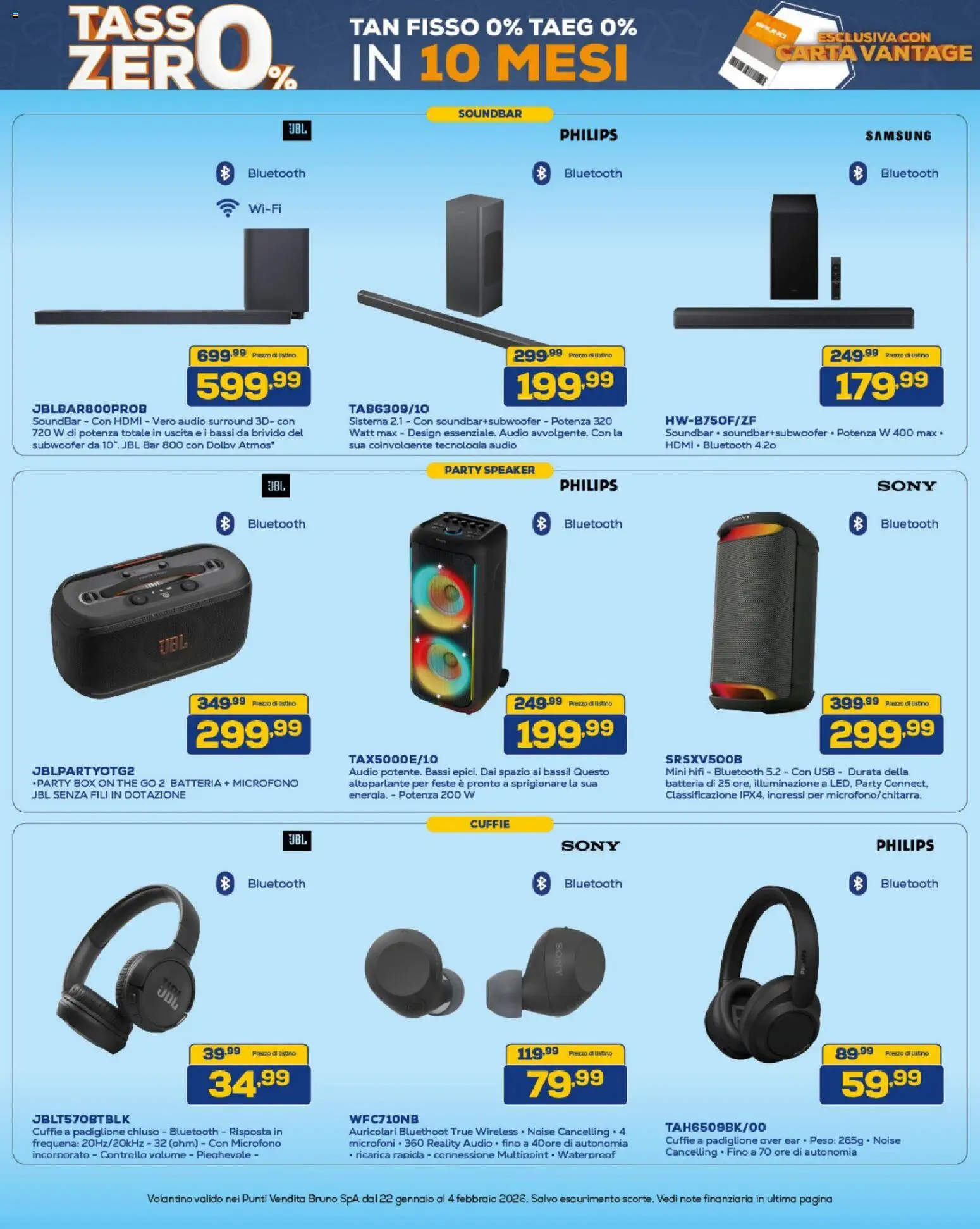 Volantino BRUNO del 22.01.2026 | Pagina: 26 | Prodotti: Auricolari, Speaker, USB, Samsung