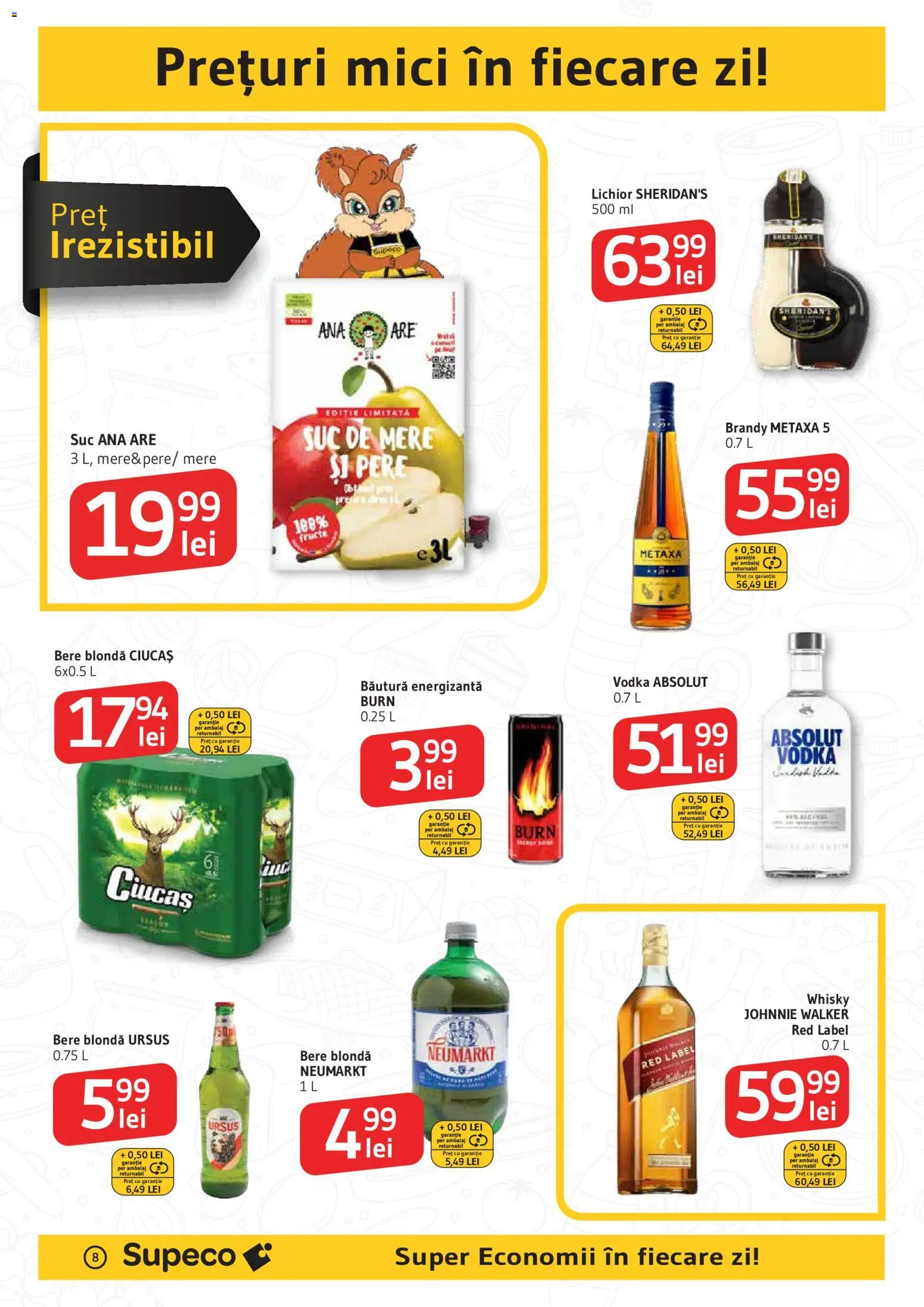 Noul catalog Supeco – valabil de la 08.01.2026 | Pagină: 8 | Produse: Mici, Suc, Băutură energizantă, Fructe