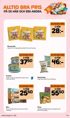 Pizza, Garant, 340-350g, flera sorter, djupfryst, jfr-pris 79,29-81,62/kg - Förhandsvisning av reklamblad från butik Hemköp aktuell från 27.04.2026 | Sida: 2 | Produkter: Galler, Pizza, Tonfisk, Pesto