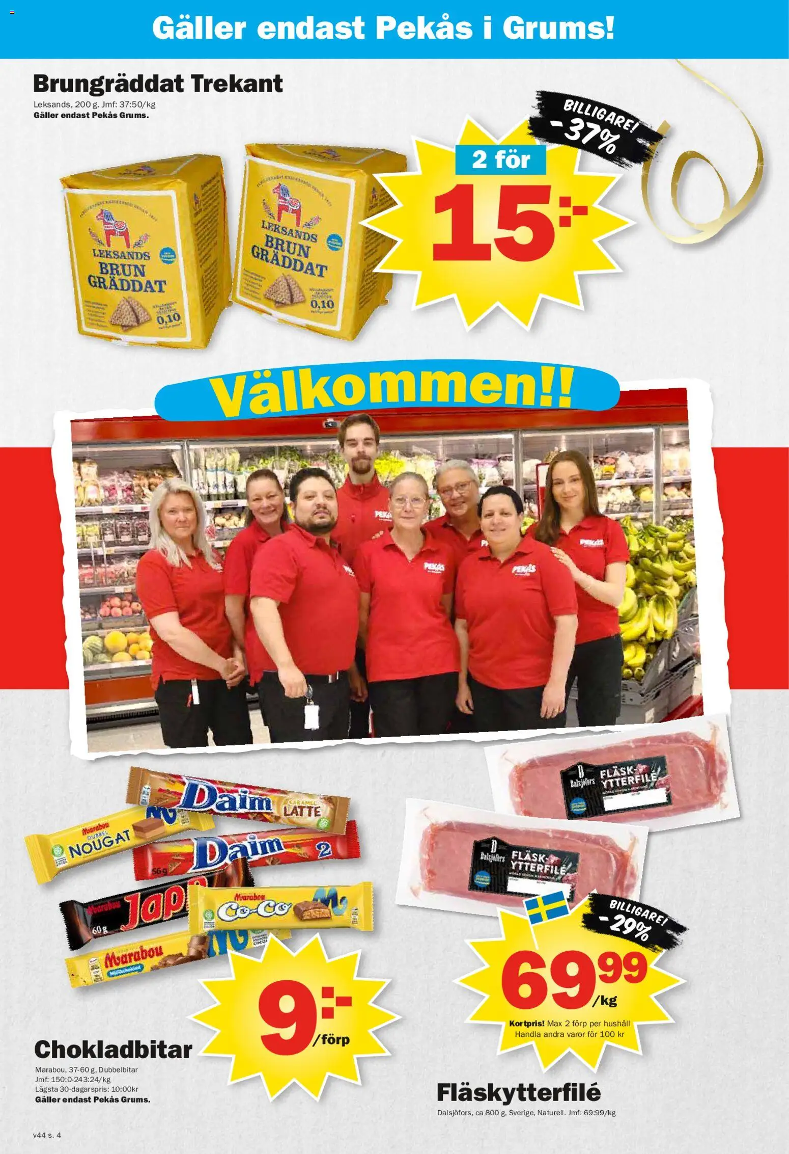 Pekås reklamblad aktuell från 27.10.2025 | Sida: 4 | Produkter: Galler, Fläskytterfilé, Fläsk
