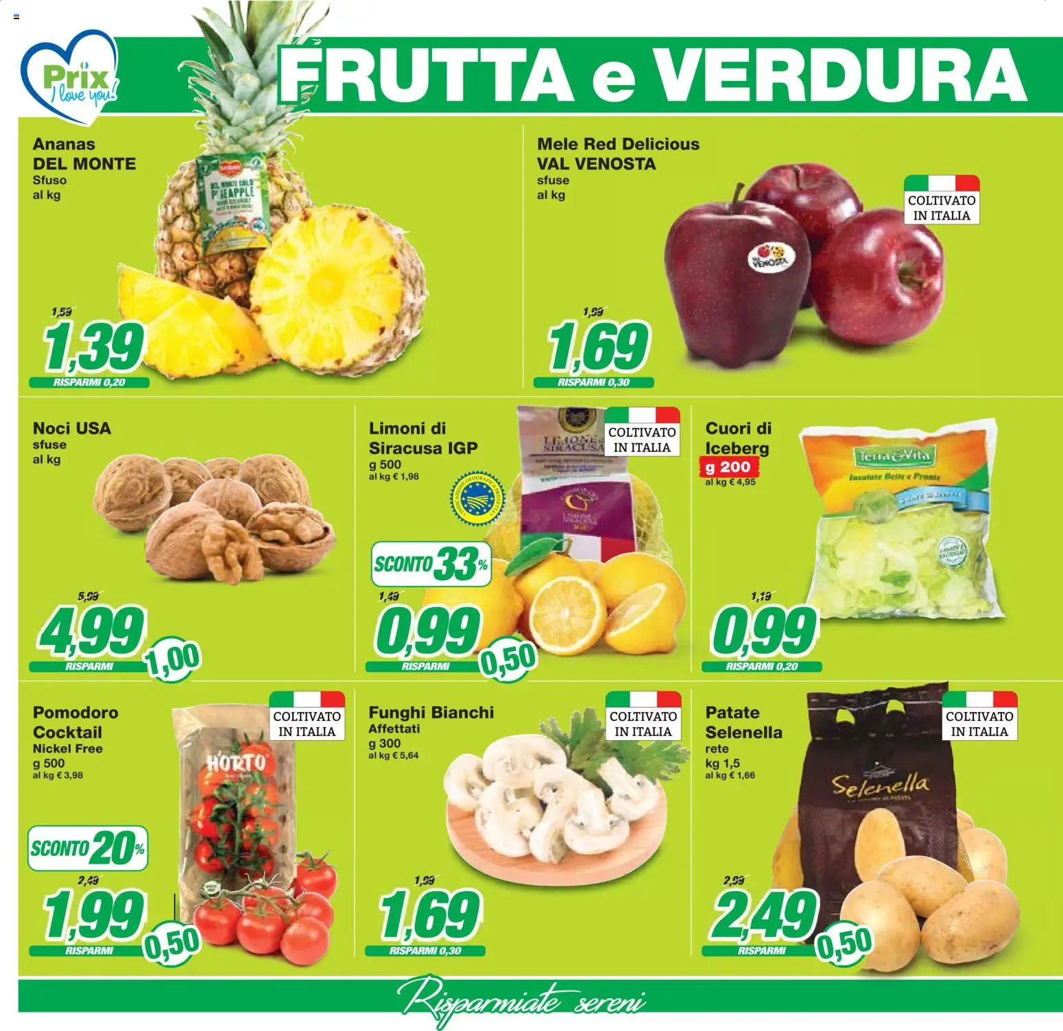 Volantino Prix del 27.03.2026 | Pagina: 3 | Prodotti: Mele, Patate, Pomodoro, Funghi