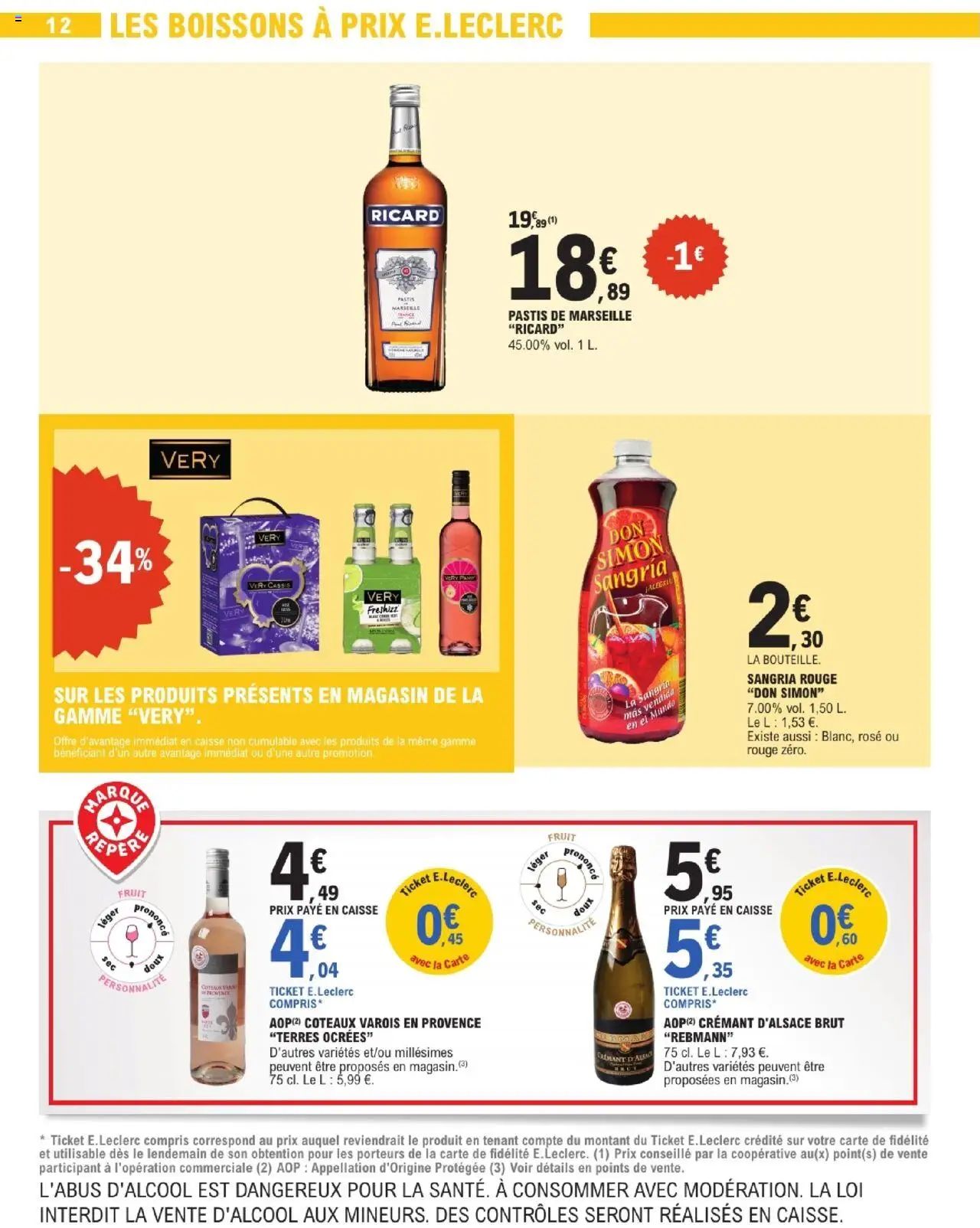  | Page: 12 | Produits: Pastis, Crémant, Sangria, Sangria rouge Don Simon