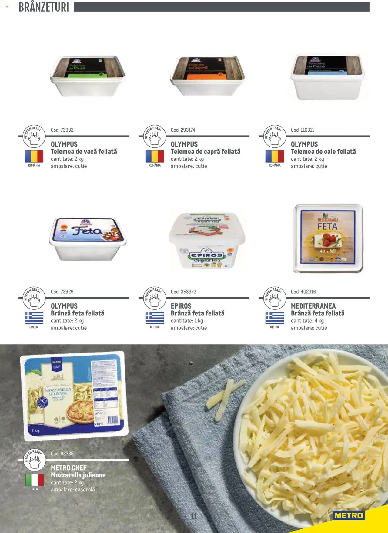 Noul catalog Metro – valabil de la 14.11.2024 | Pagină: 11 | Produse: Cutie, Mozzarella, Brânză