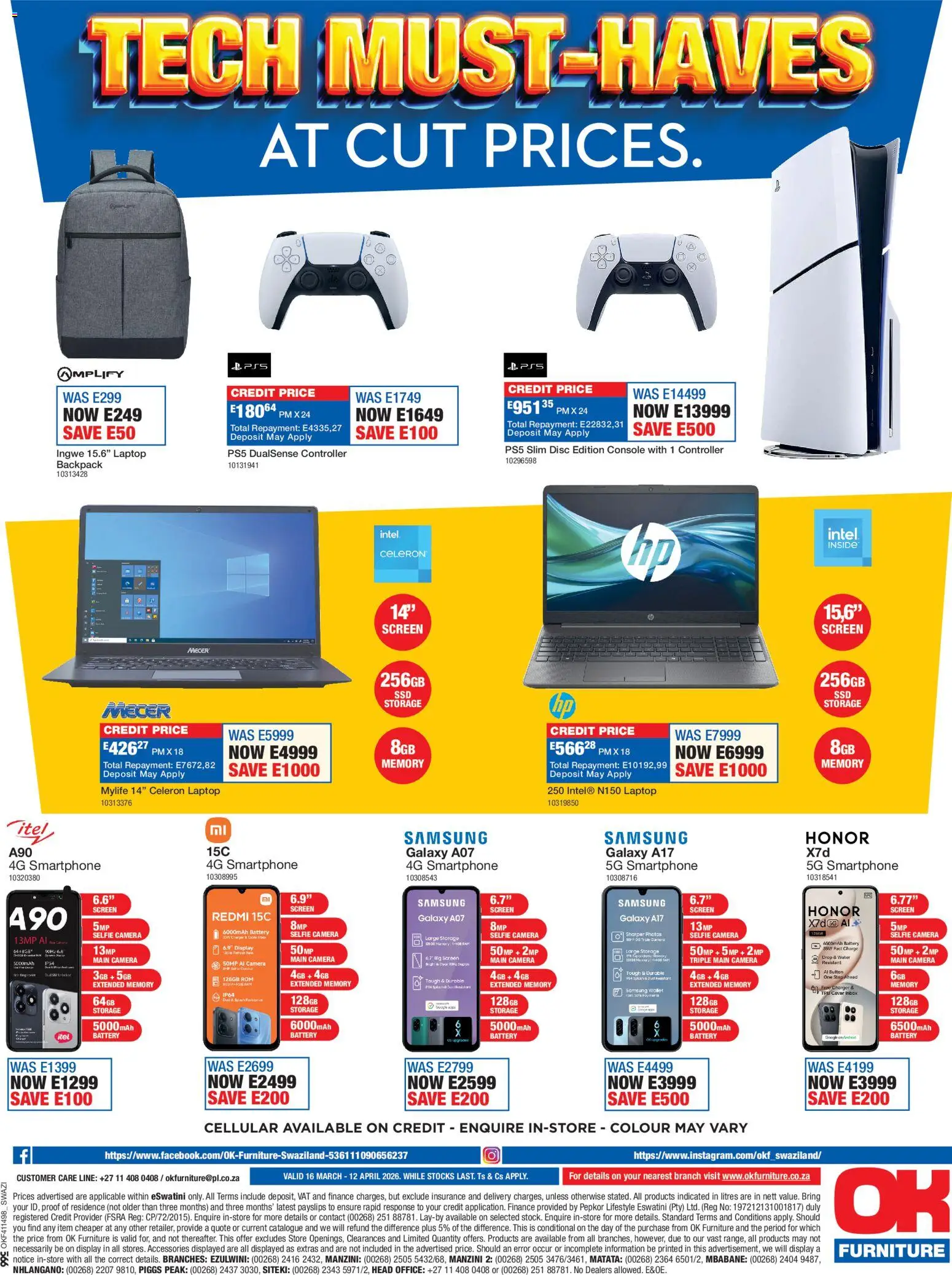 New OK Furniture catalogue – valid from 16.03.2026 | Page: 12 | Products: Camera, Wallet, Battery, Water