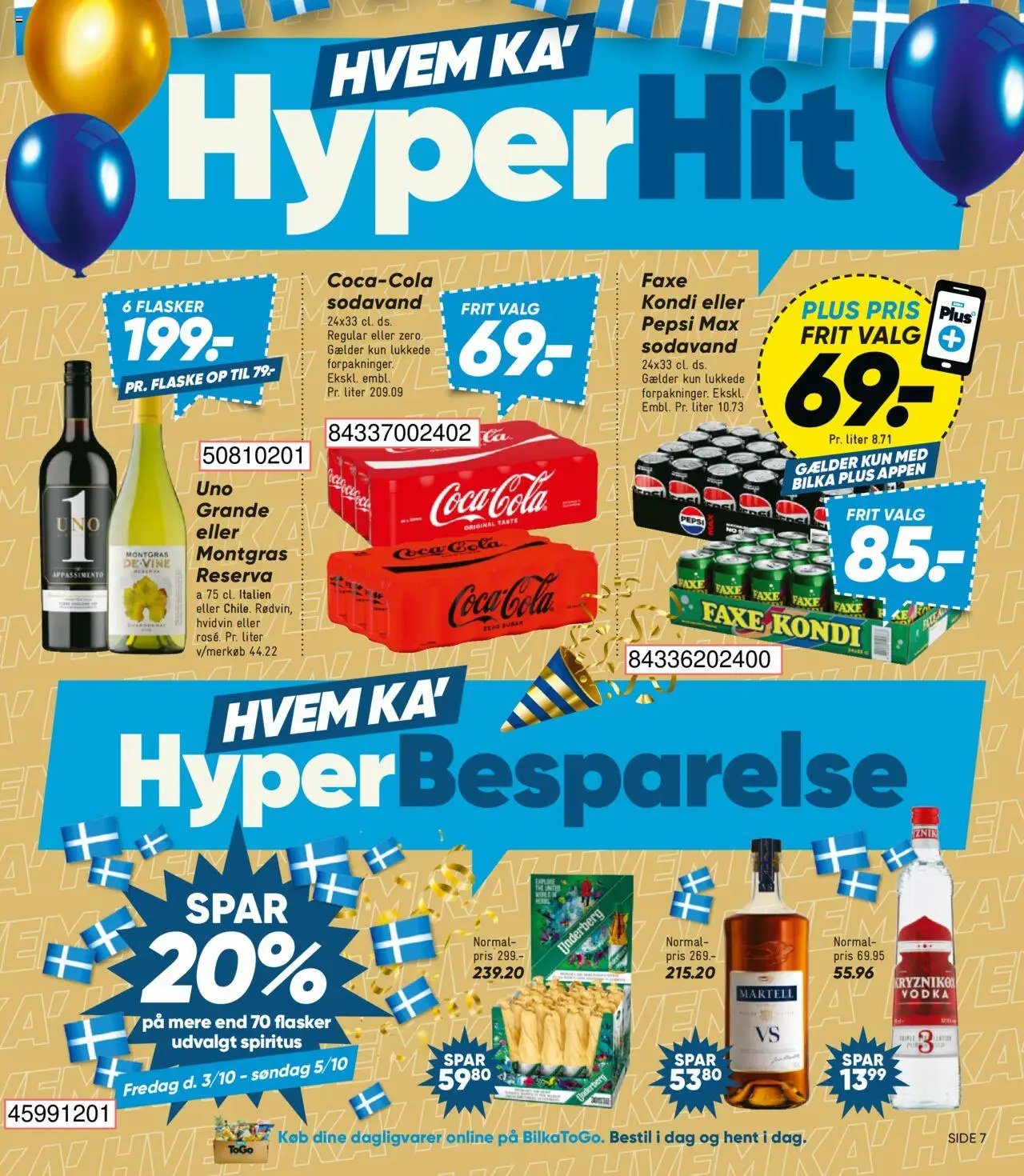 Bilka tilbudsavis – gyldig fra 03.10.2025 | Side: 7 | Produkter: Coca Cola, Faxe Kondi, Pepsi, Pepsi Max