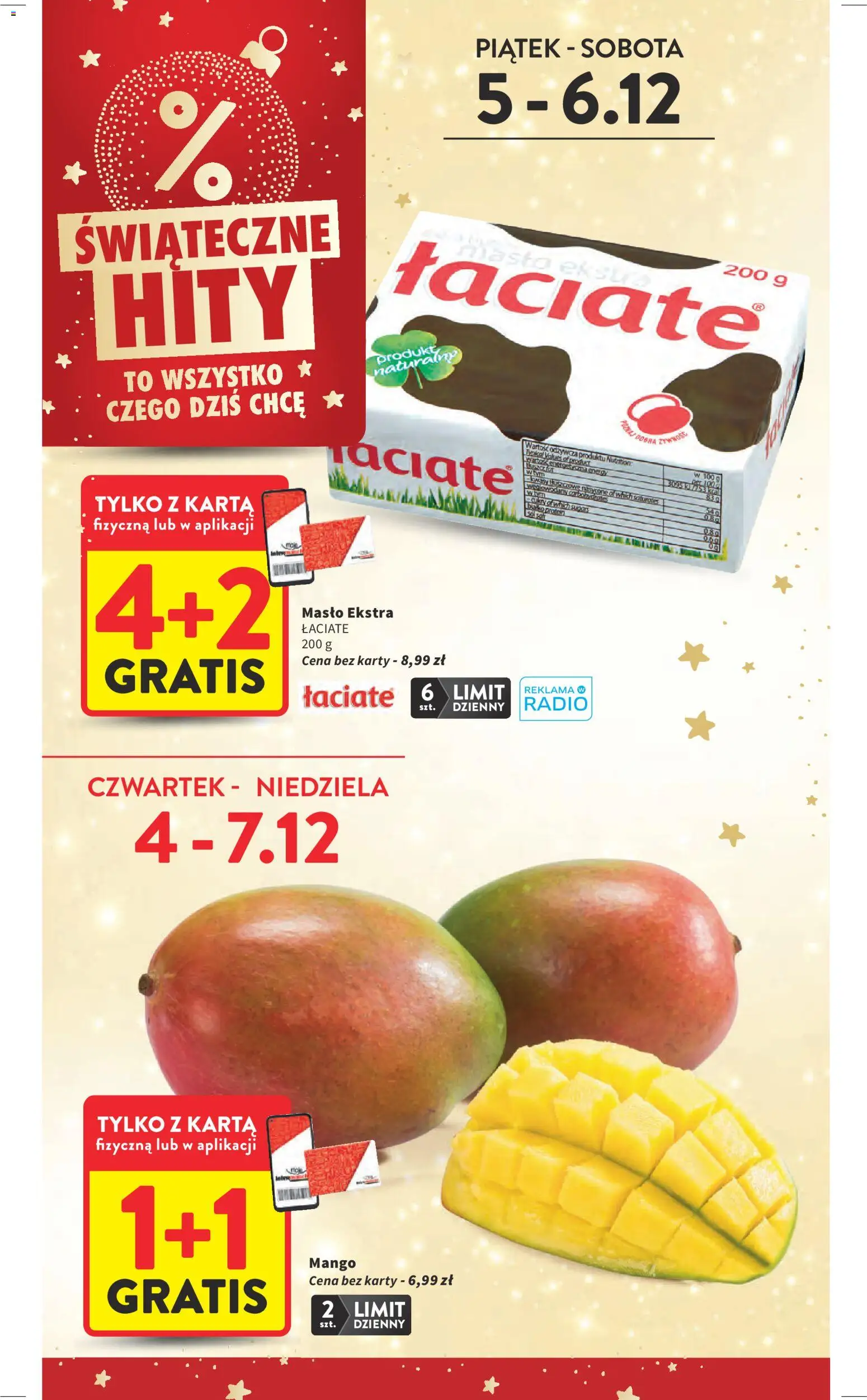 Intermarche Gazetka od 04.12.2025 | Strona: 6 | Produkty: Mango, Karta, Radio, Masło