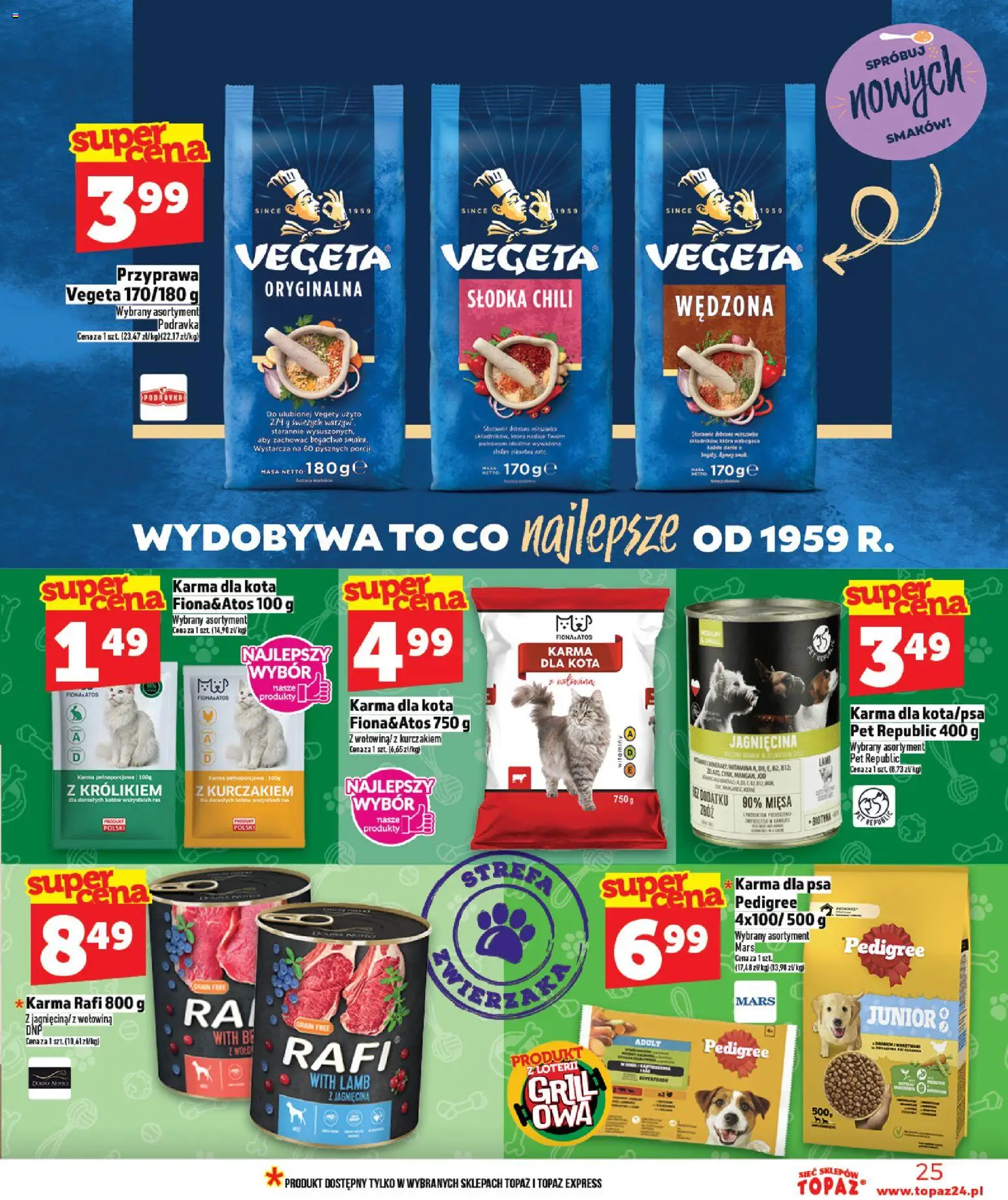 Topaz gazetka - Ceny małe na stałe od 30.04.2026 | Strona: 25 | Produkty: Jagnięcina, Pedigree, Karma dla kota, Wołowina