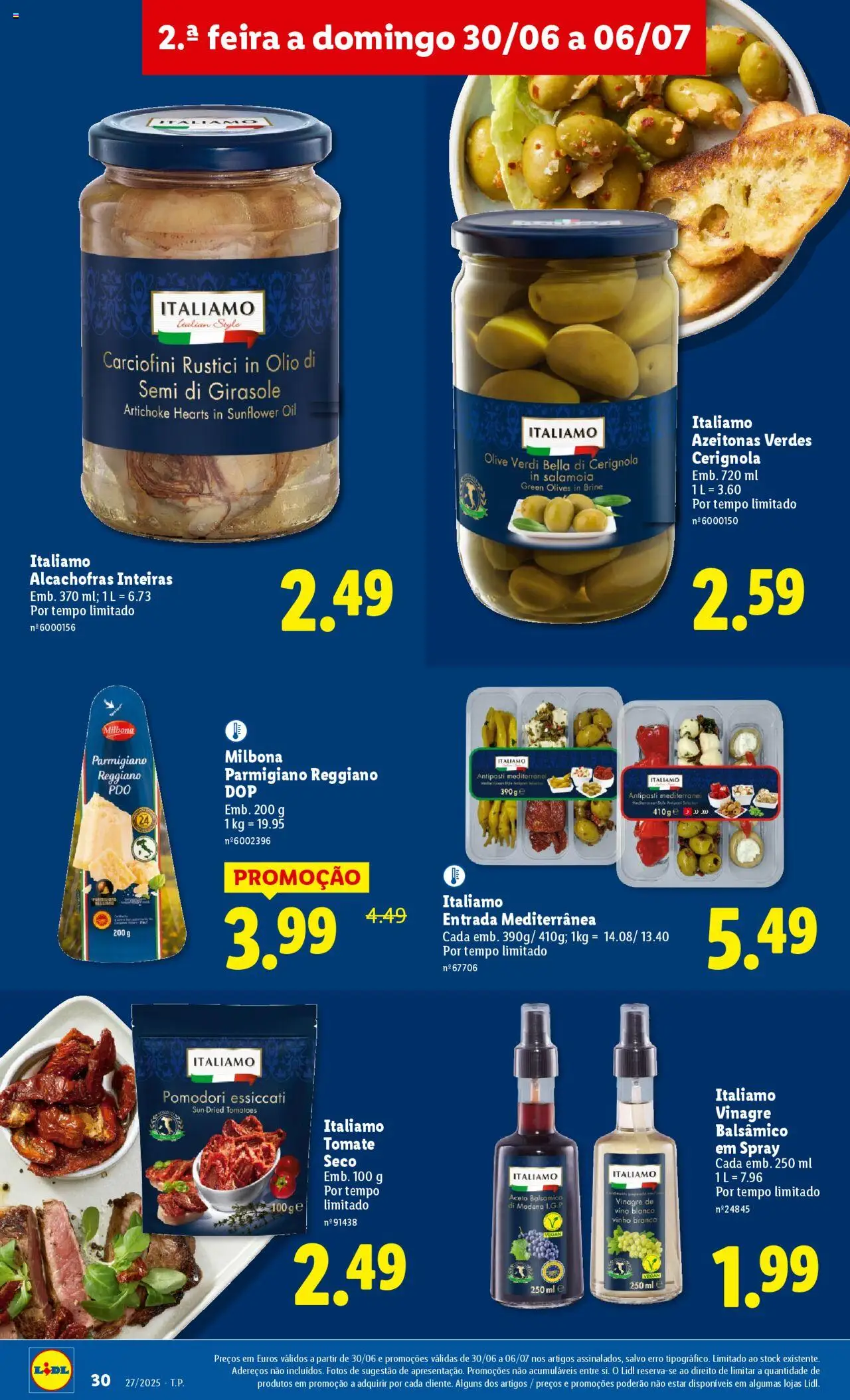 Lidl folheto │ válido de 30.06.2025 | Página: 30 | Produtos: Vinagre balsâmico, Azeitonas, Vinho, Tomate
