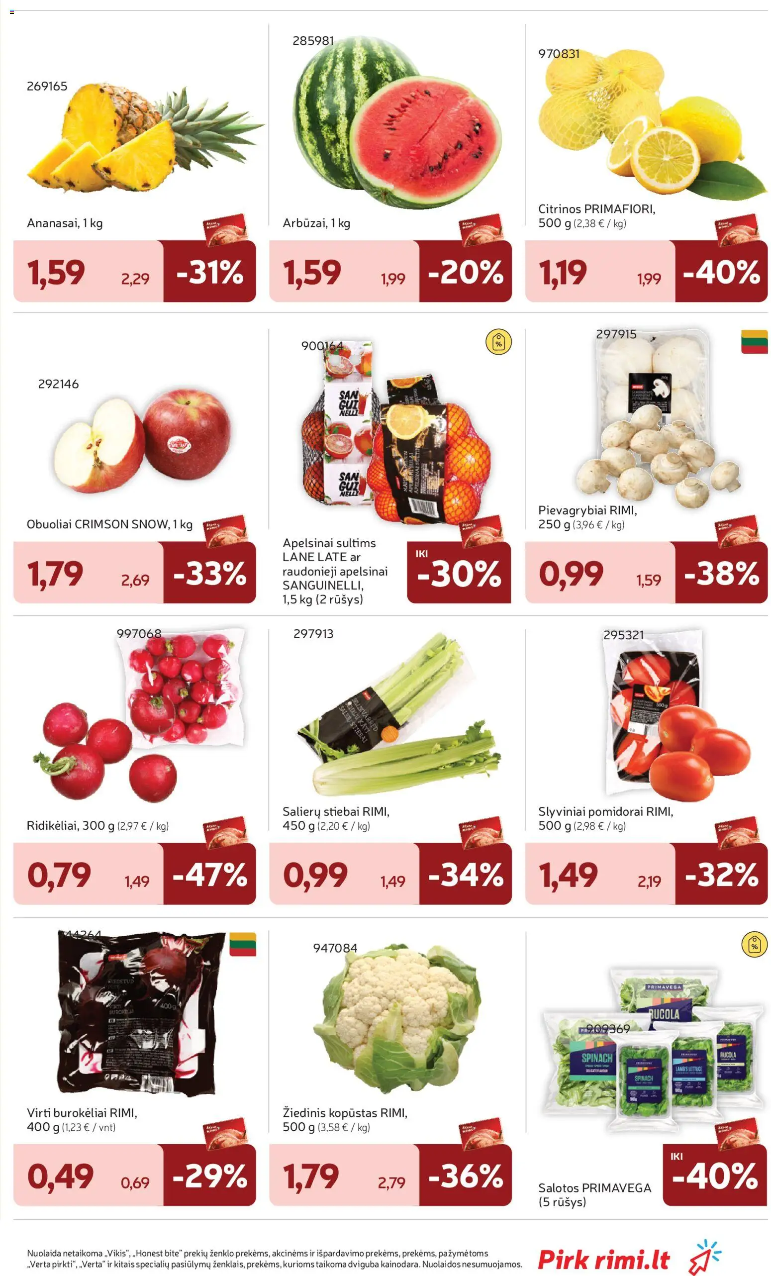 Rimi akcijos nuo 10.03.2026 | Puslapis: 15 | Prekių: Salotos, Pievagrybiai, Apelsinai, Pomidorai