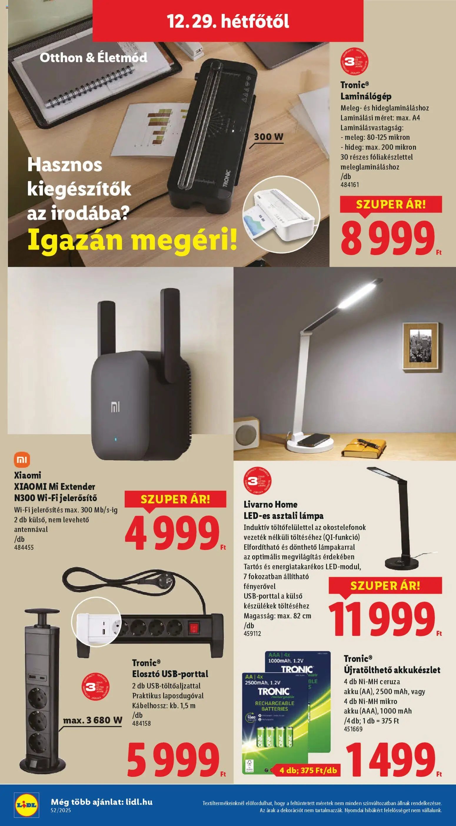 Lidl akciós ujság - amely érvényes a következő dátumtól: 27.12.2025 | Oldal: 42 | Termékek: USB, Okostelefonok, Asztali lámpa, Xiaomi
