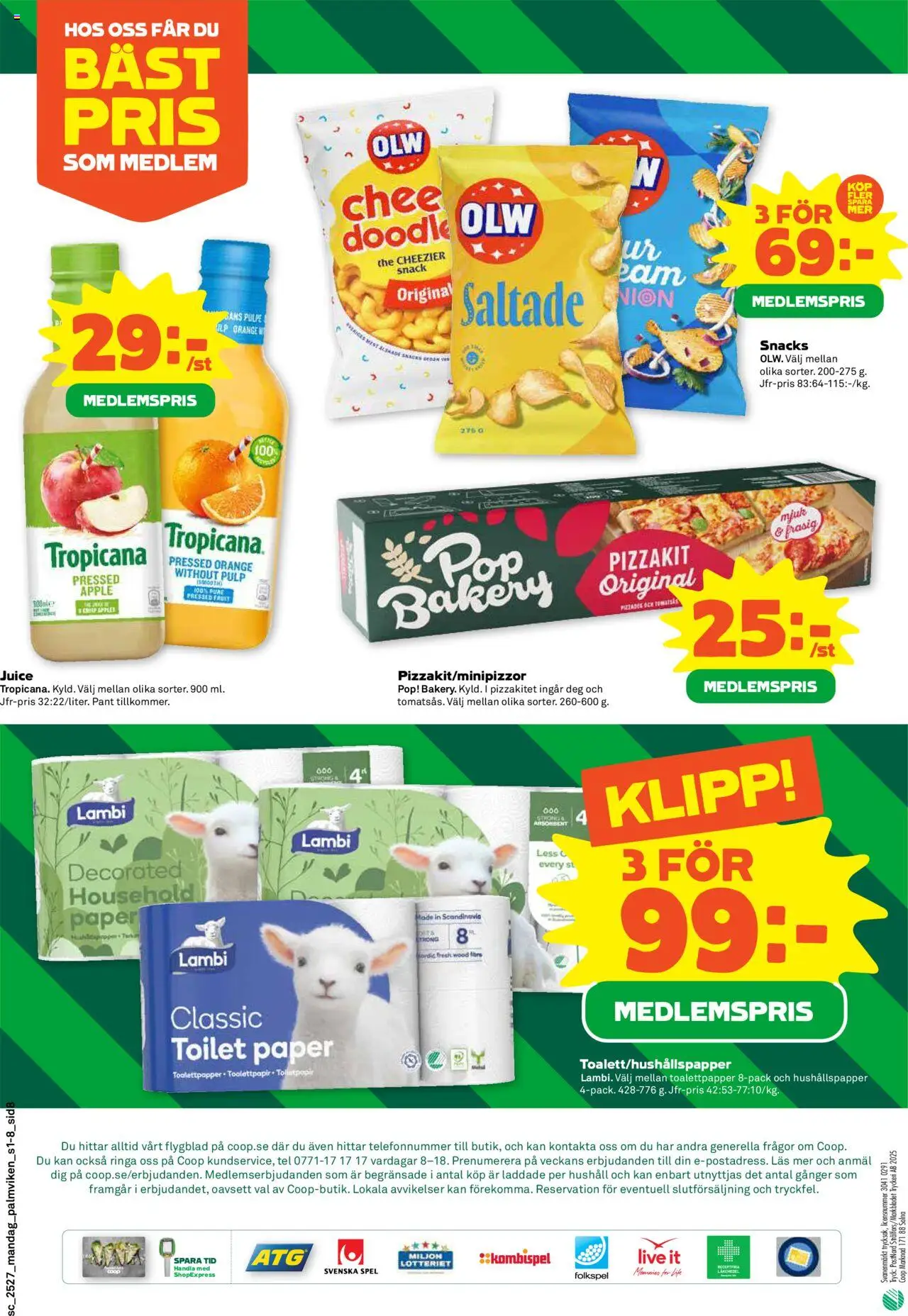 Stora Coop reklamblad aktuell från 30.06.2025 | Sida: 8 | Produkter: Hushållspapper, Äpple, Pizzakit, Spel