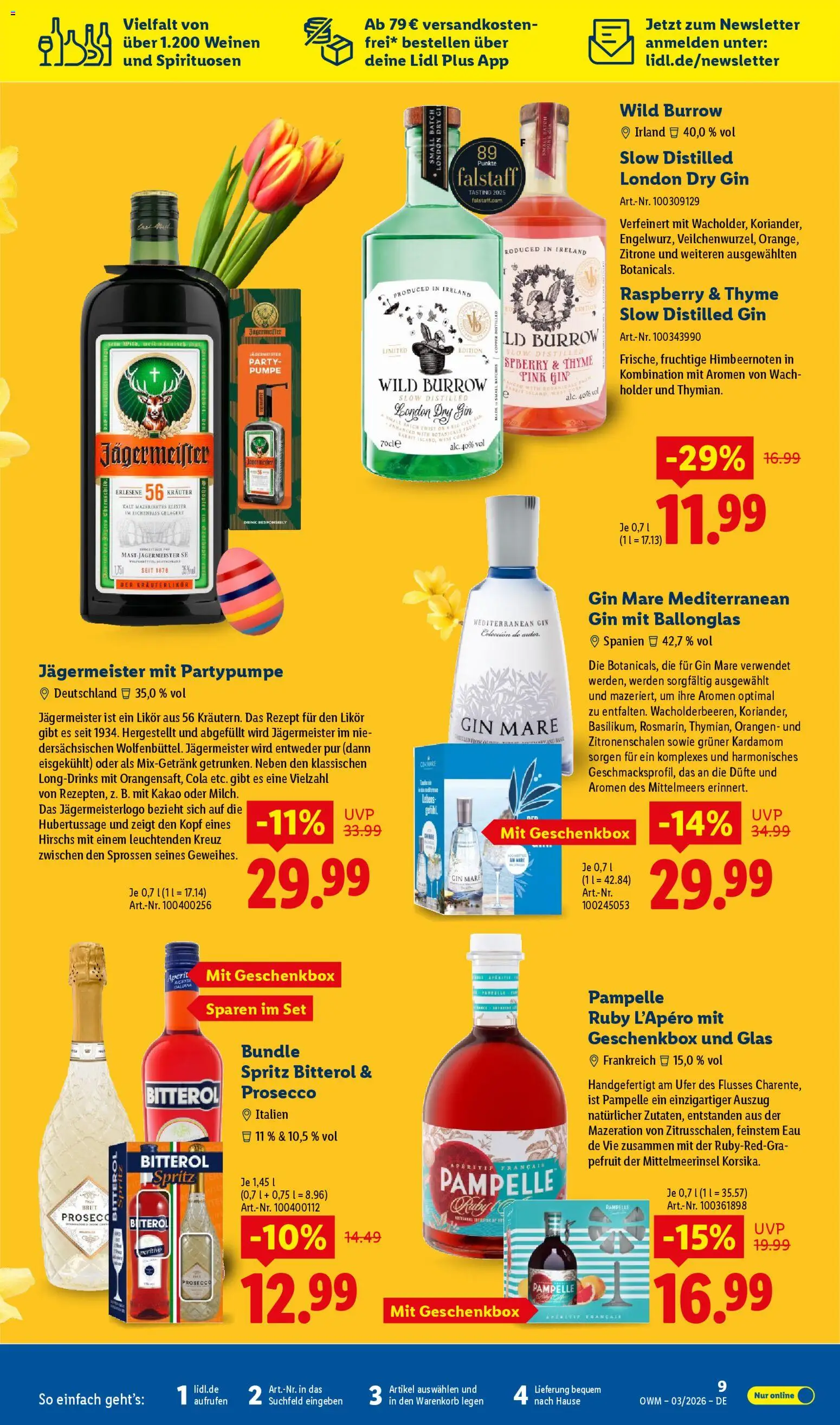 Lidl - Prospekt – gültig ab 01.03.2026 | Seite: 9 | Produkte: Cola, Likör, Zitrone, Gin