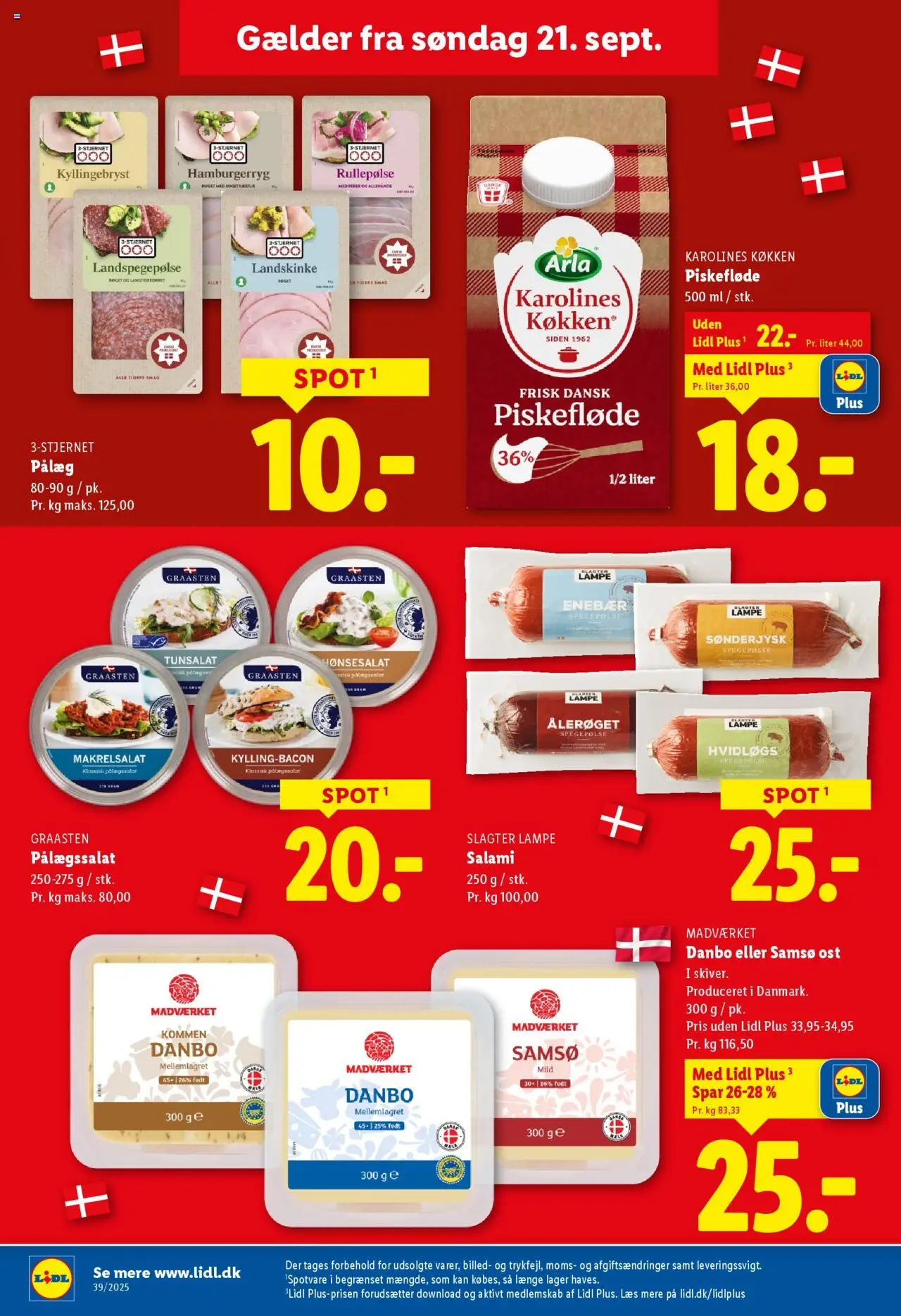 Lidl tilbudsavis – gyldig fra 21.09.2025 | Side: 5 | Produkter: Salami, Pålæg, Rullepølse, Lampe