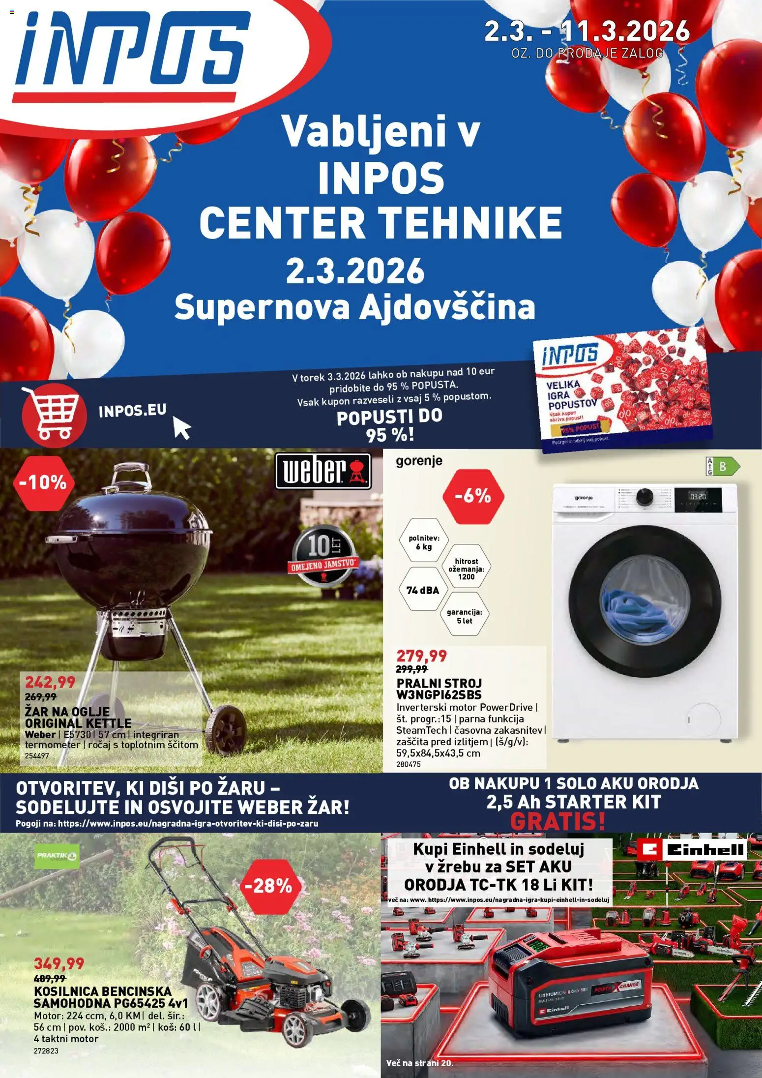 Novi Inpos katalog ponudbe – veljaven od 02.03.2026 | Stran: 1 | Izdelki: Igra, Pralni stroj, Termometer, Kos