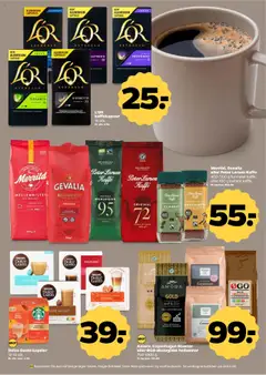 Merrild, Gevalia eller Peter Larsen Kaffe, 400-500 g formalet kaffe eller 100 g instant kaffe. gyldig fra 18.10.2025 | Side: 22
