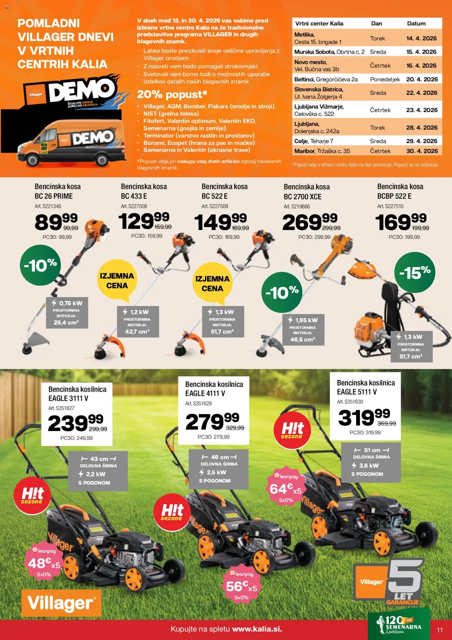 Novi Kalia katalog ponudbe – veljaven od 13.04.2026 | Stran: 11 | Izdelki: Hrana za pse, Kosilnica, Bencinska kosa, Orodje