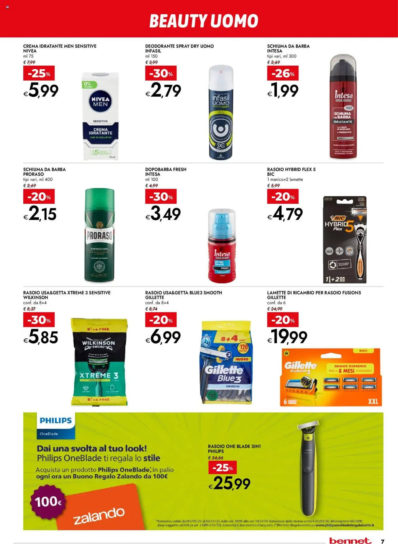 Volantino bennet del 18.09.2025 | Pagina: 7 | Prodotti: Crema, Schiuma da barba, Dopobarba, Rasoio