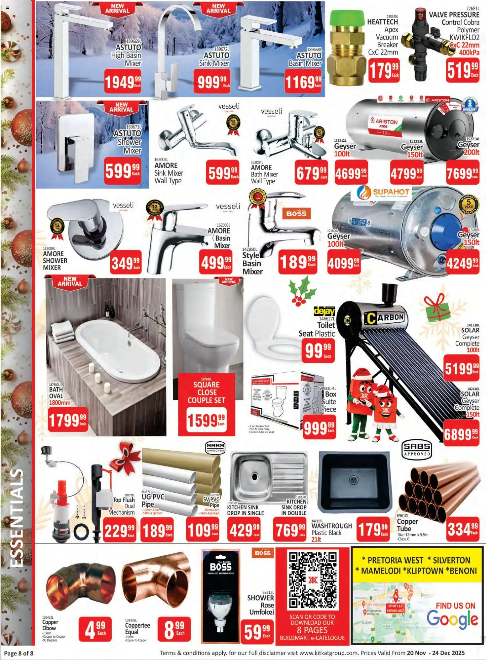 New KIT KAT Cash & Carry catalogue – valid from 20.11.2025 | Page: 8 | Products: Mixer, Toilet, Shower, Basin