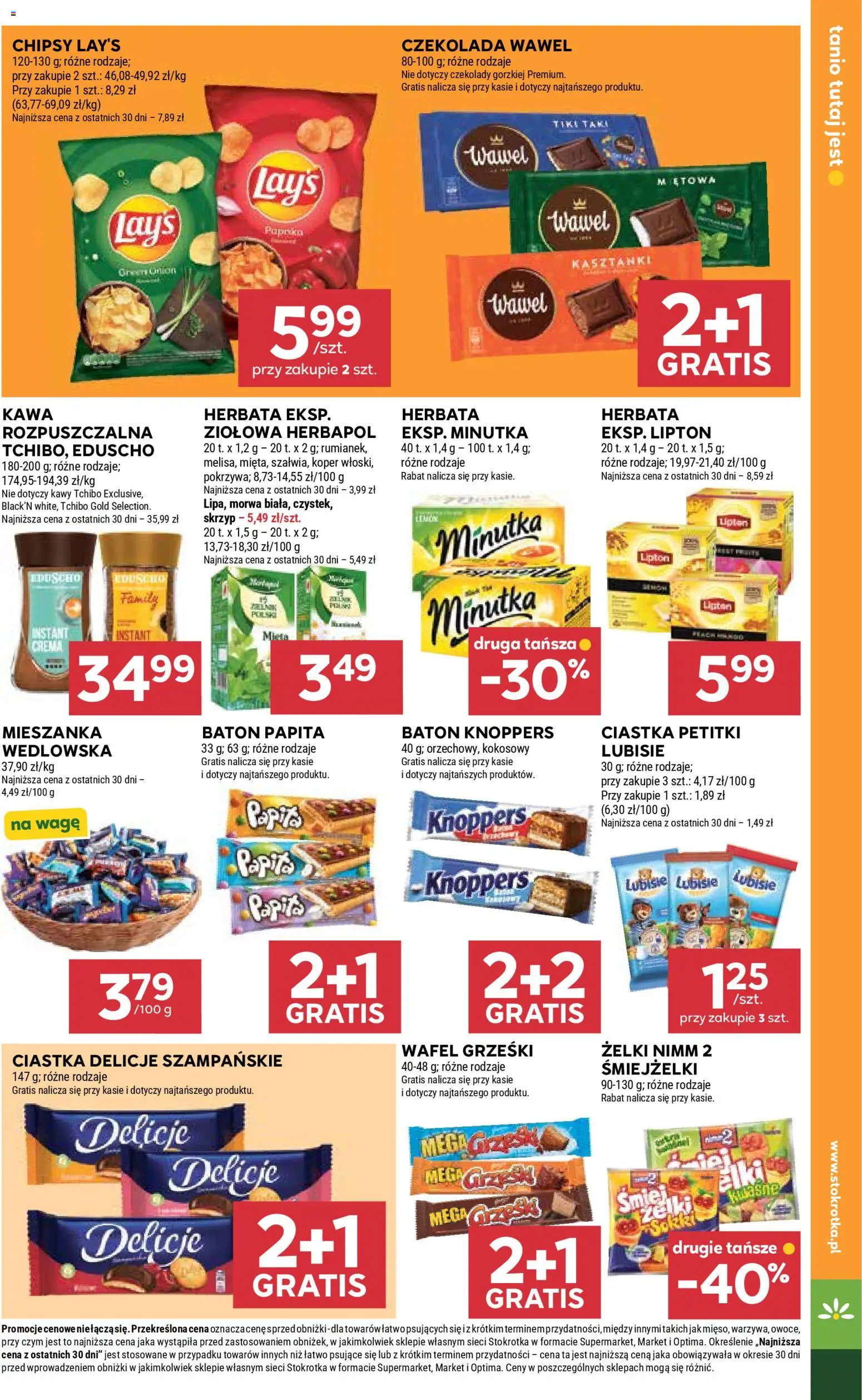 Stokrotka gazetka - Market od 29.04.2026 | Strona: 21 | Produkty: Knoppers, Czekolady, Mięta, Herbata
