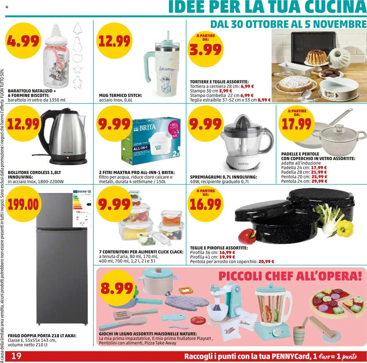 Volantino PENNY del 23.10.2025 | Pagina: 19 | Prodotti: Tortiera, Frullatore, Padella, Bollitore