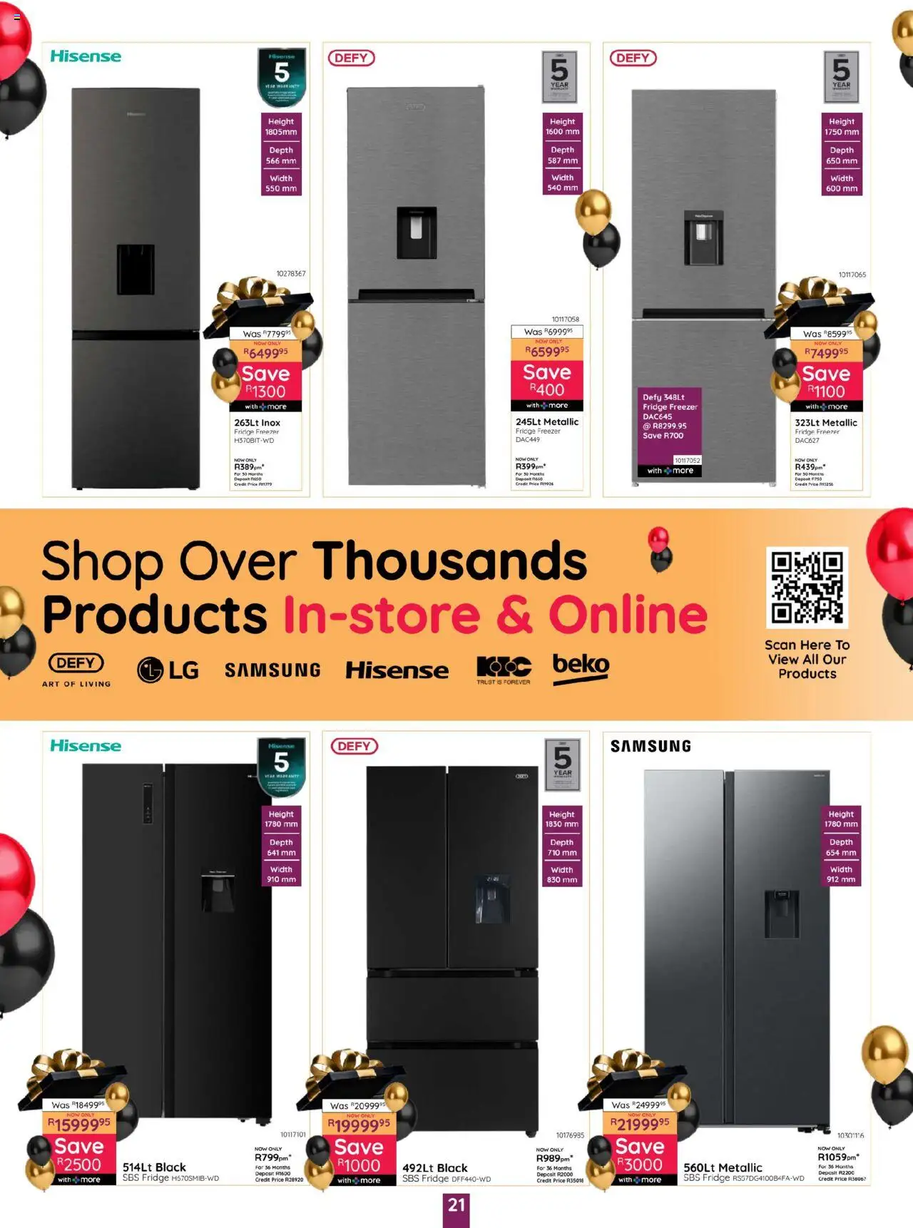 Bradlows Specials │ valid from 19.06.2025 | Page: 21 | Products: Art, Freezer, Fridge