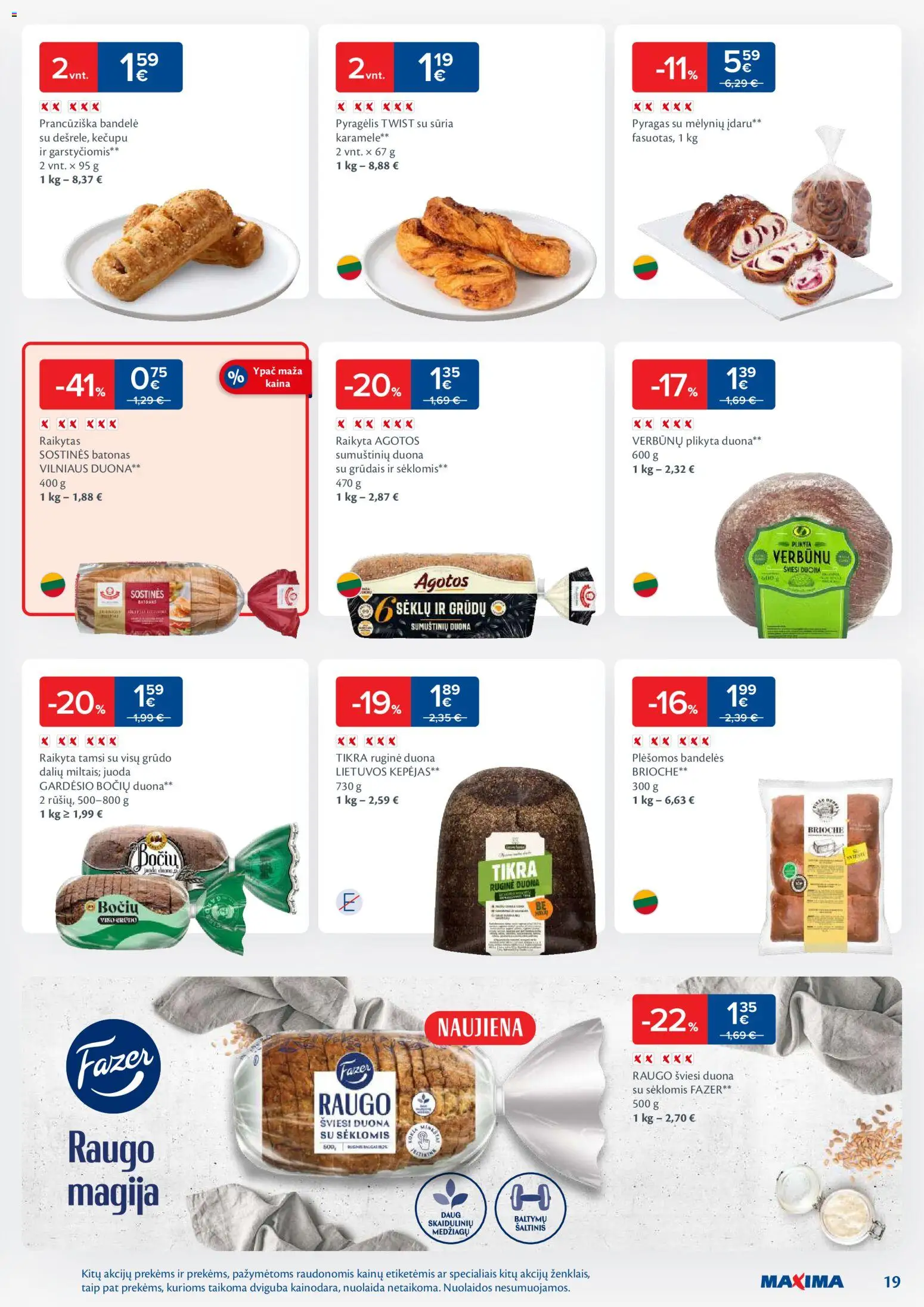 MAXIMA akcijos nuo 11.11.2025 | Puslapis: 19 | Prekių: Batonas, Bandelė, Bandelės, Duona