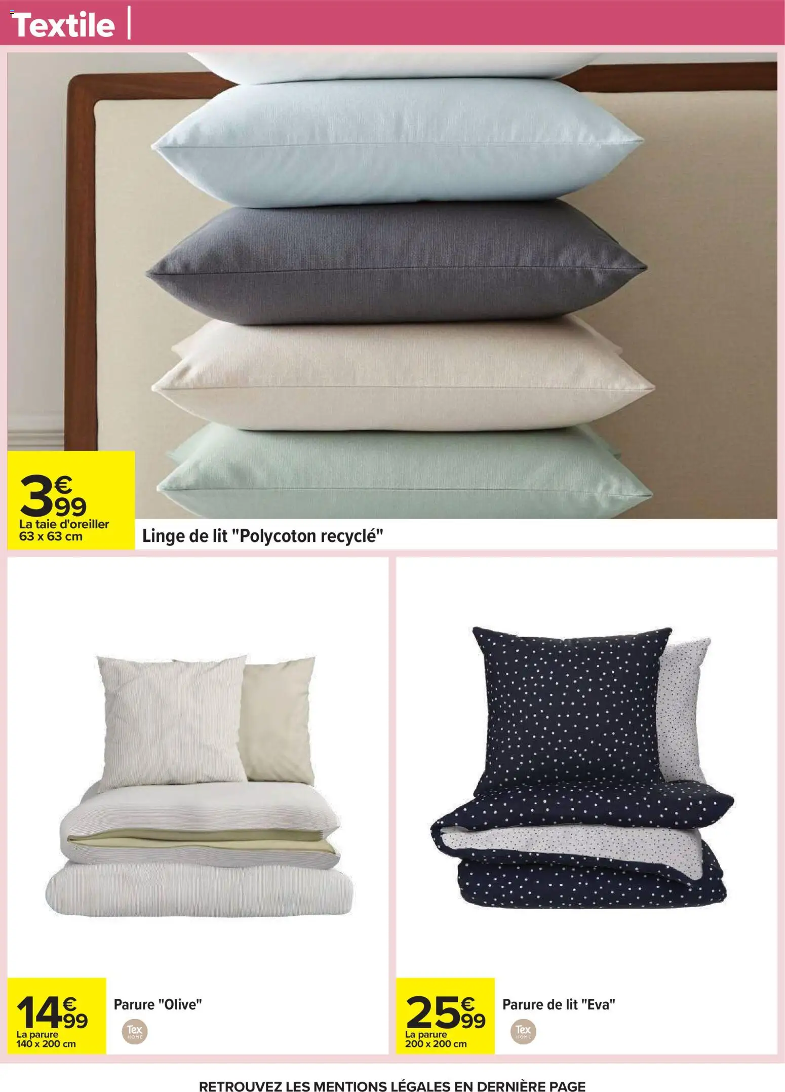 {H1} | Page: 75 | Produits: Olive, Taie d'oreiller, Parure de lit, Lit