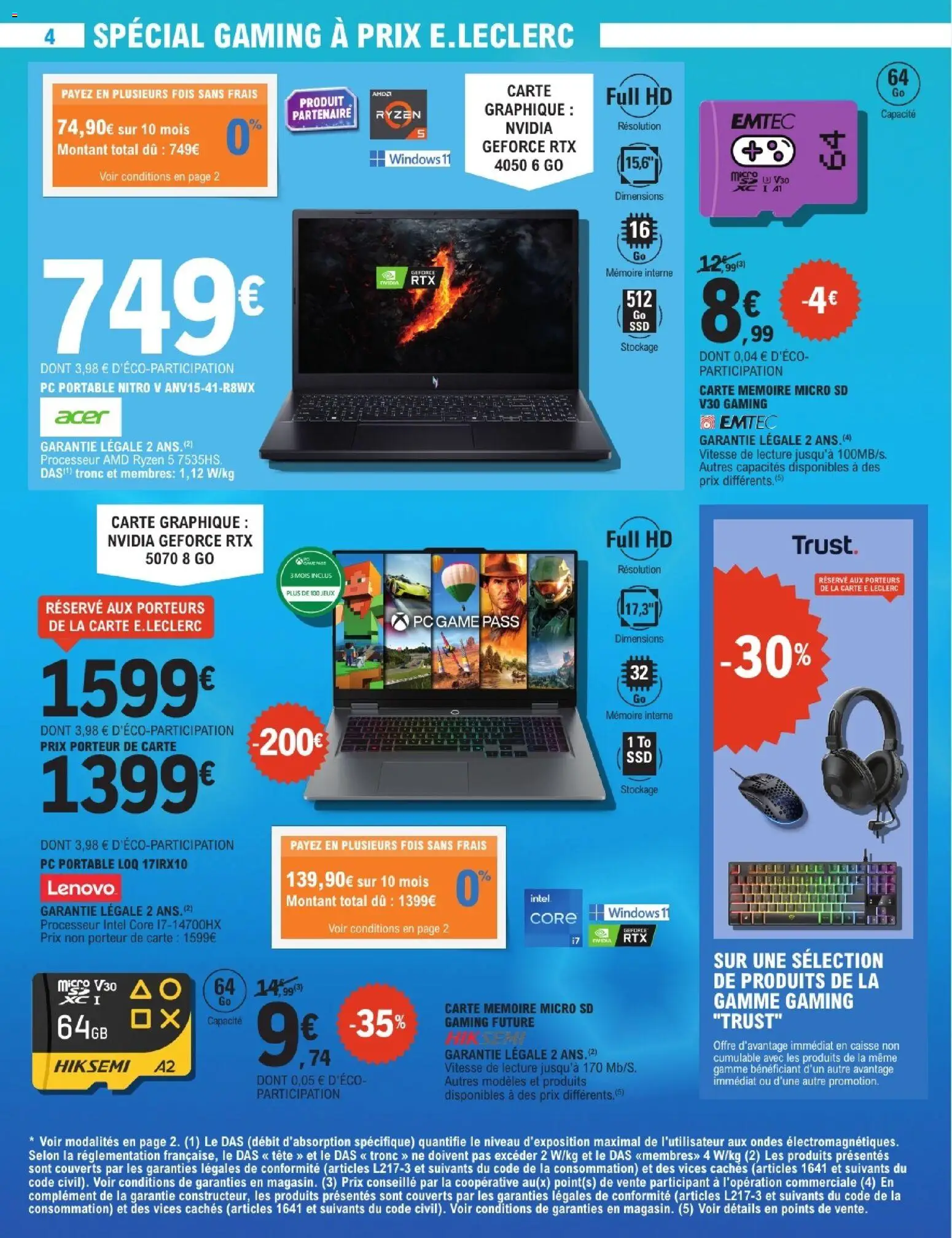 {H1} | Page: 4 | Produits: PC, Carte mémoire, PC portable, Portable
