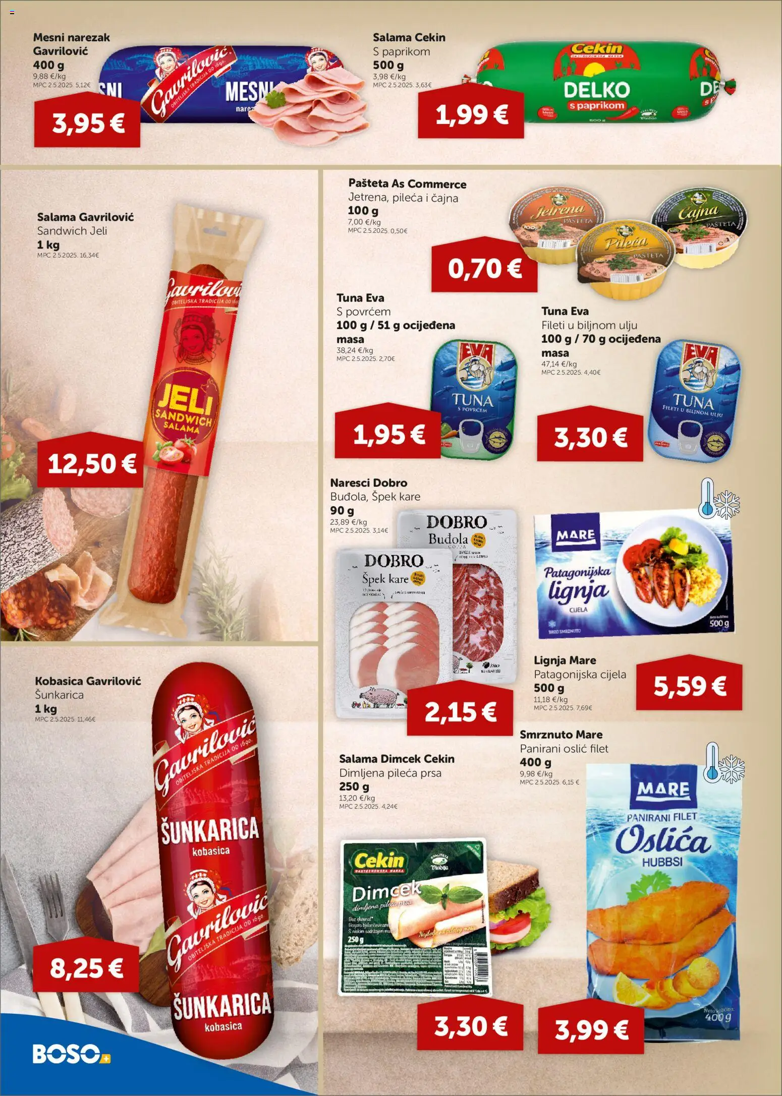Boso katalog | vrijedi od 05.03.2026 | Stranica: 4 | Proizvodi: Buđola, Oslić, Tuna, Pileća prsa