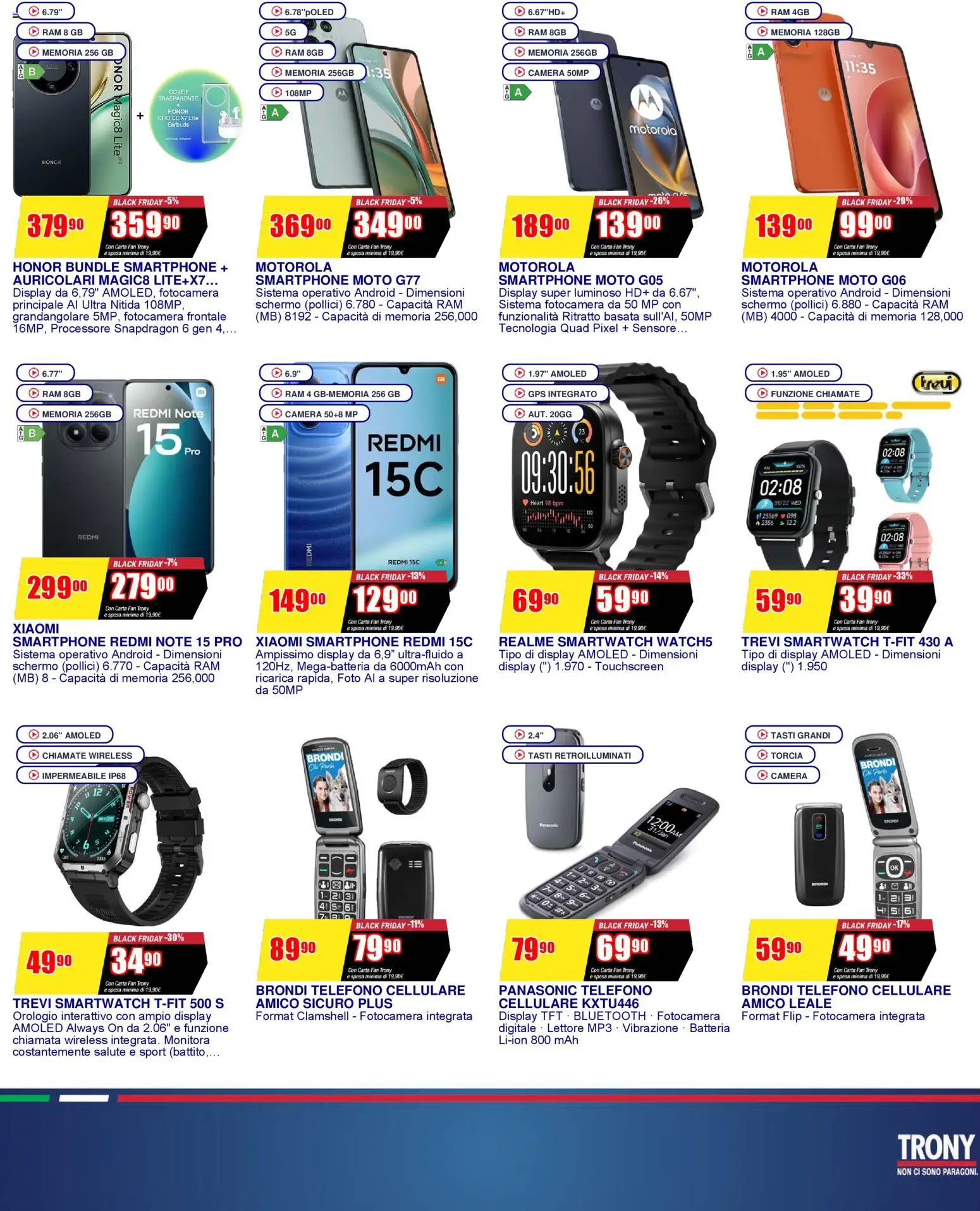 Volantino Trony volantino Salerno del 19.03.2026 | Pagina: 13 | Prodotti: Auricolari, Torcia, Smartwatch, Batteria