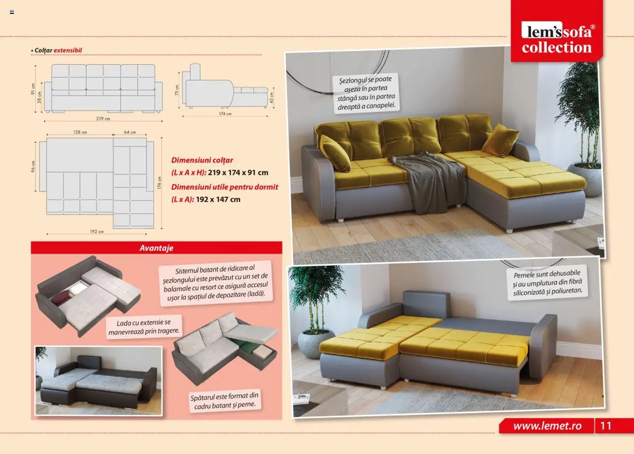Lem’s catalog - Canapele – valabil de la 17.11.2023 | Pagină: 11 | Produse: Colțar